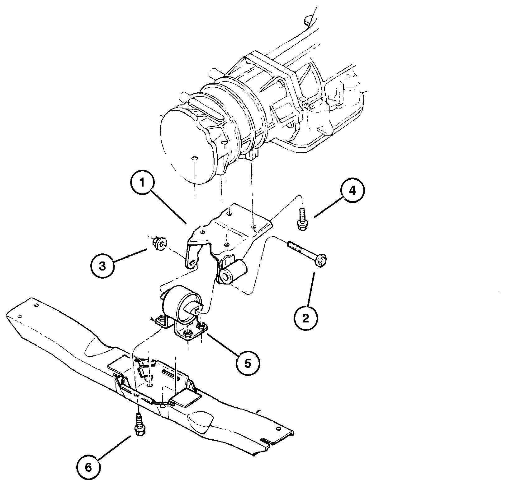 Exploded view: Engine Mounting, Rear 5.9L (EML) Engine