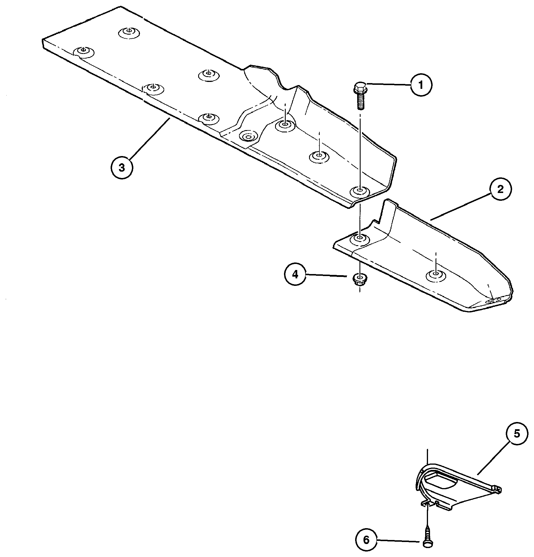 Exploded view: Heat Shields 5.2L (ELF), 5.9L (EML) Engine
