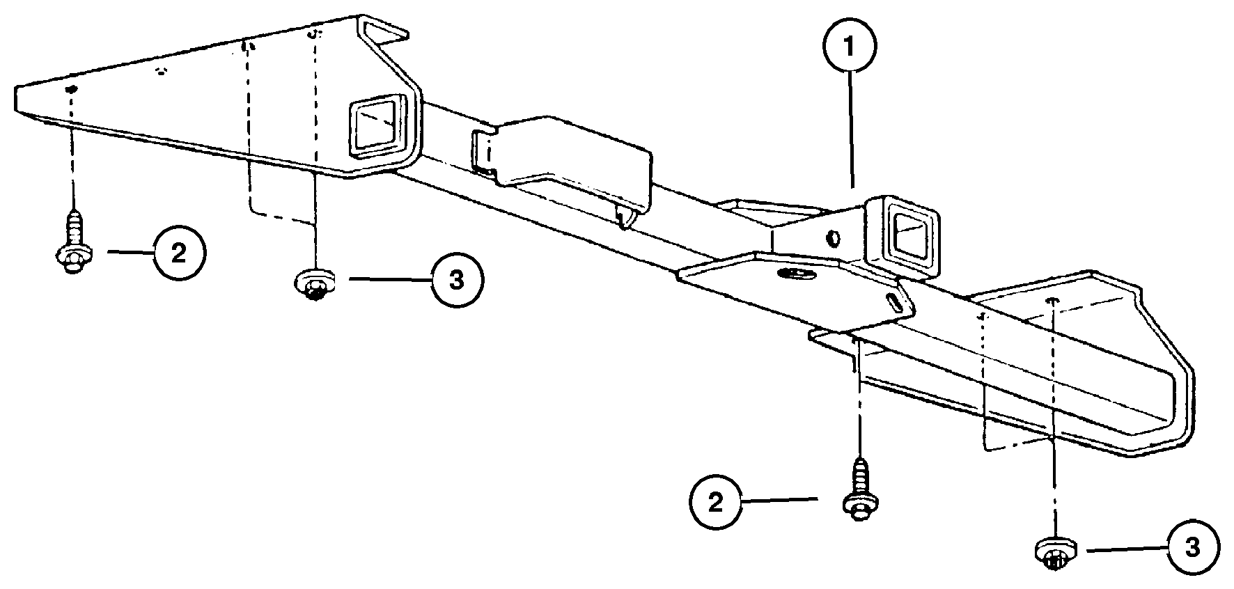 Exploded view: Trailer Towing Hitch