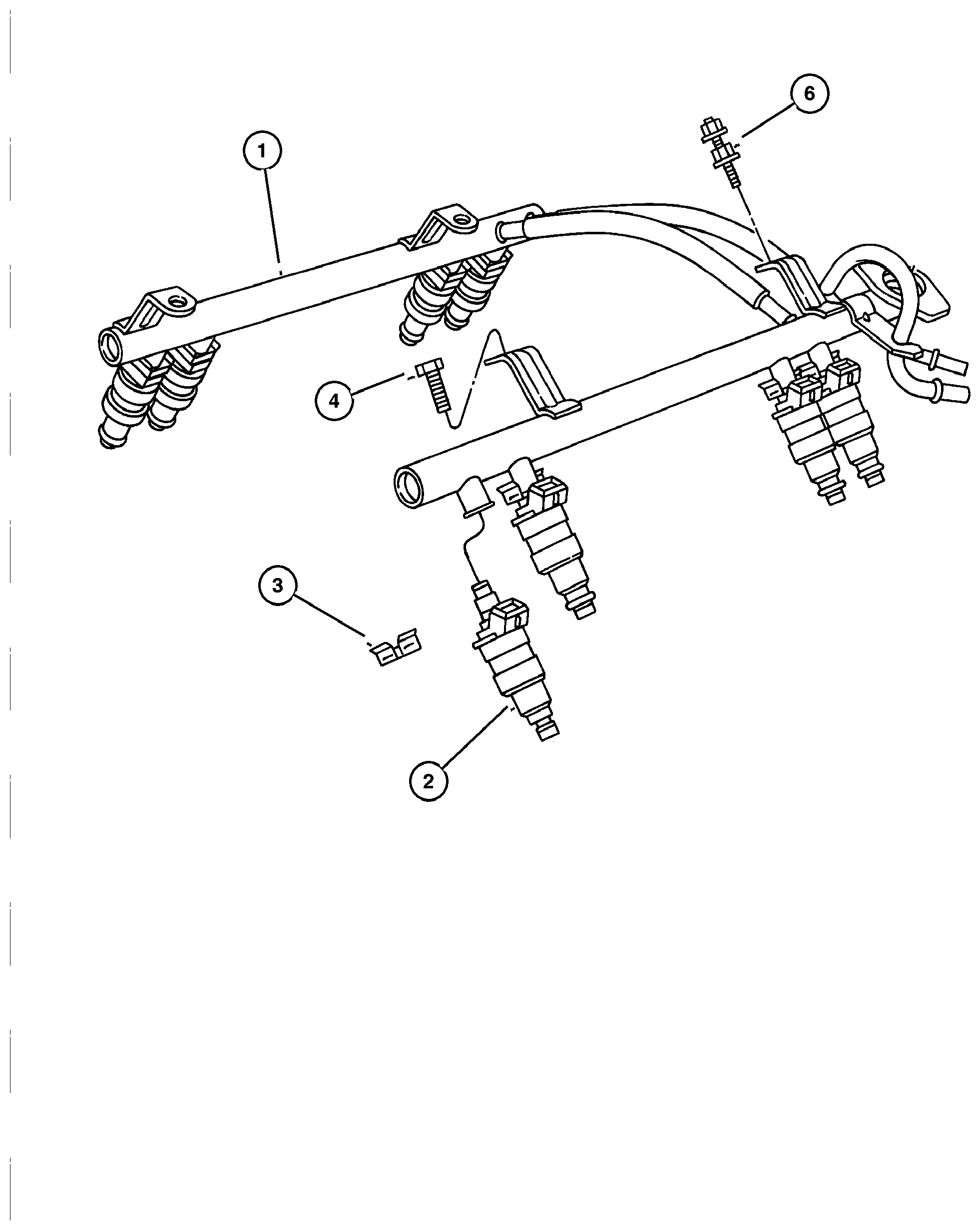 Exploded view: Fuel Injection System 4.0L (ERH), 5.2L (ELF), 5.9L (EML) Engine