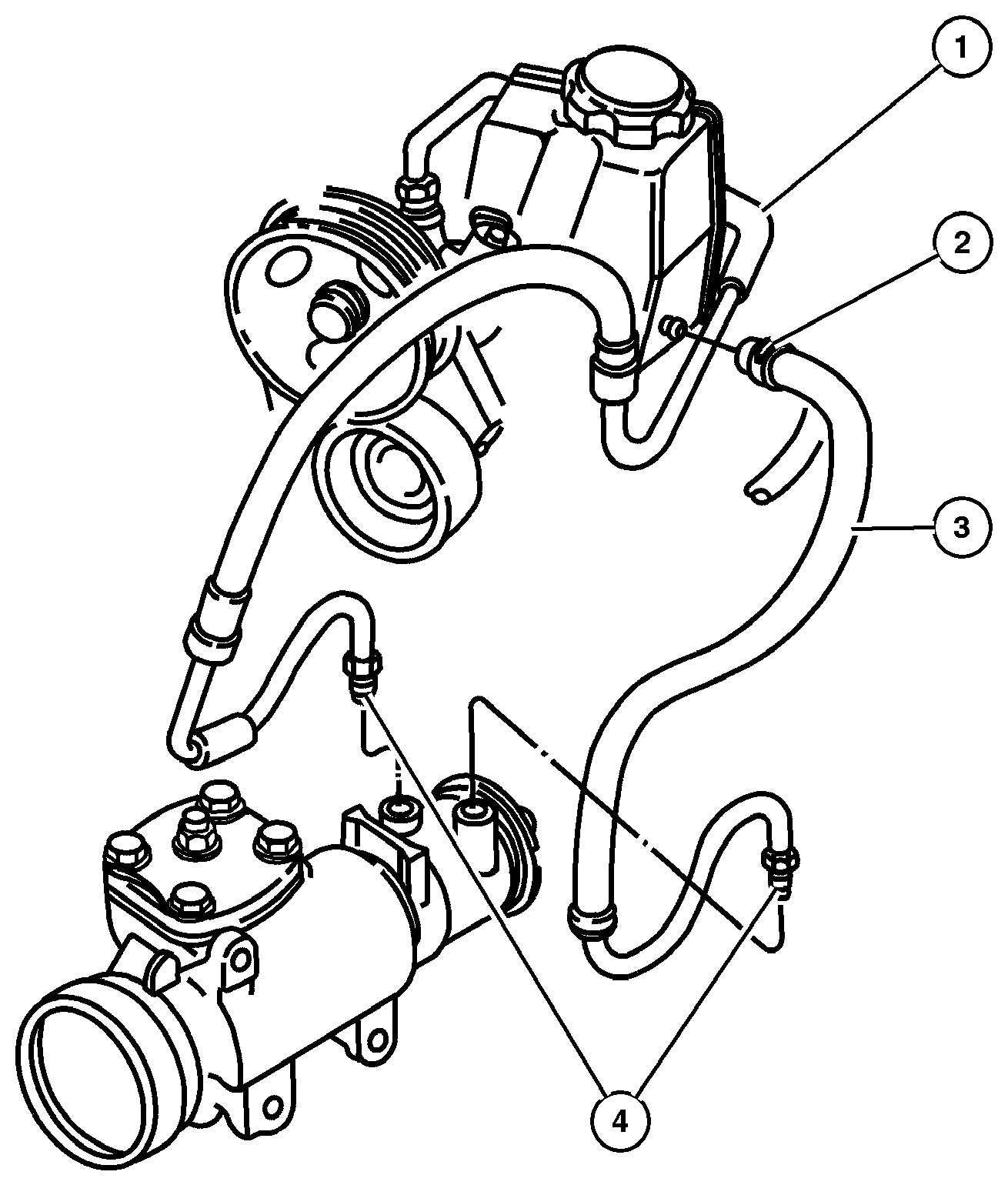 Exploded view: Hoses,Power Steering