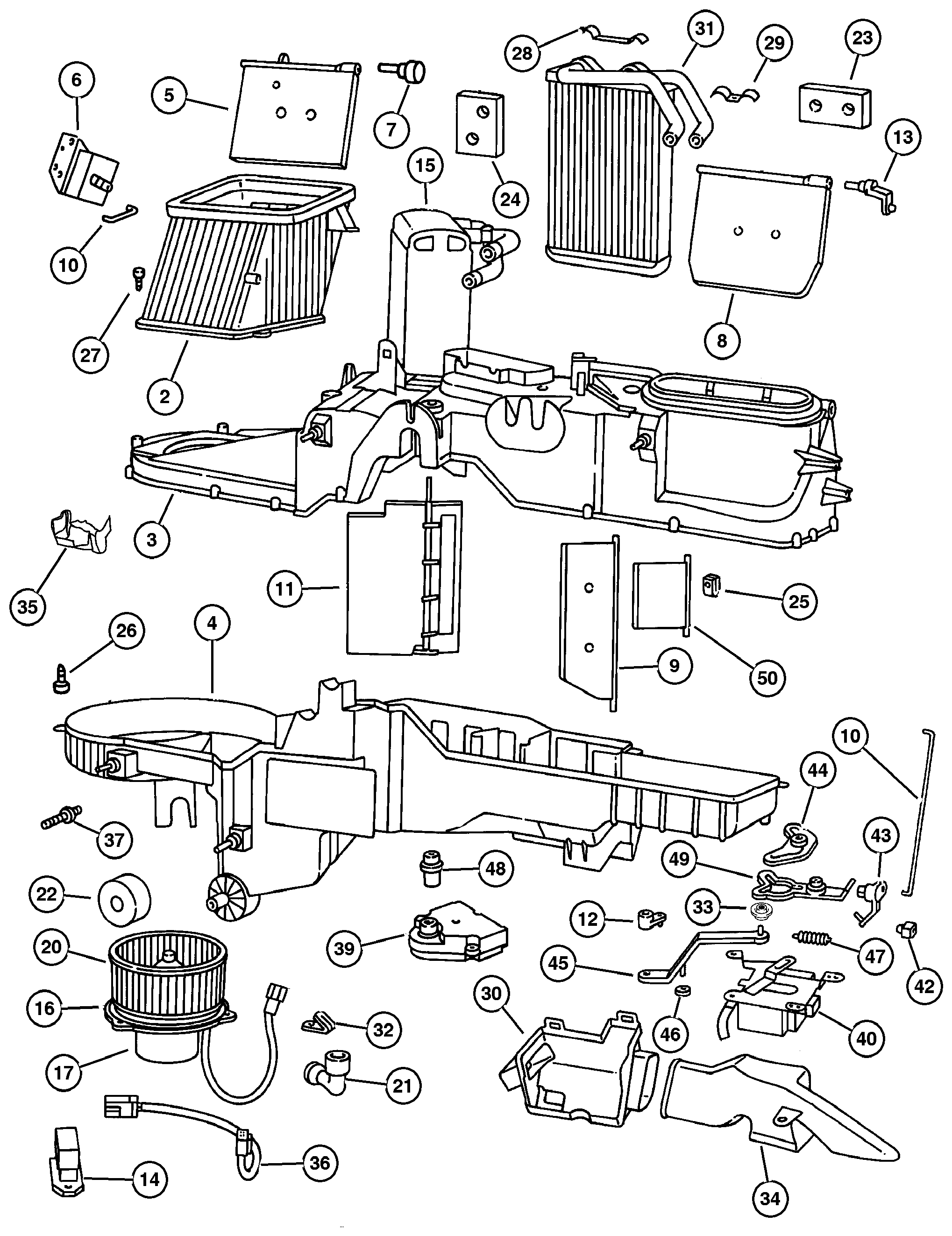 Exploded view: Air Conditioning Unit ATC