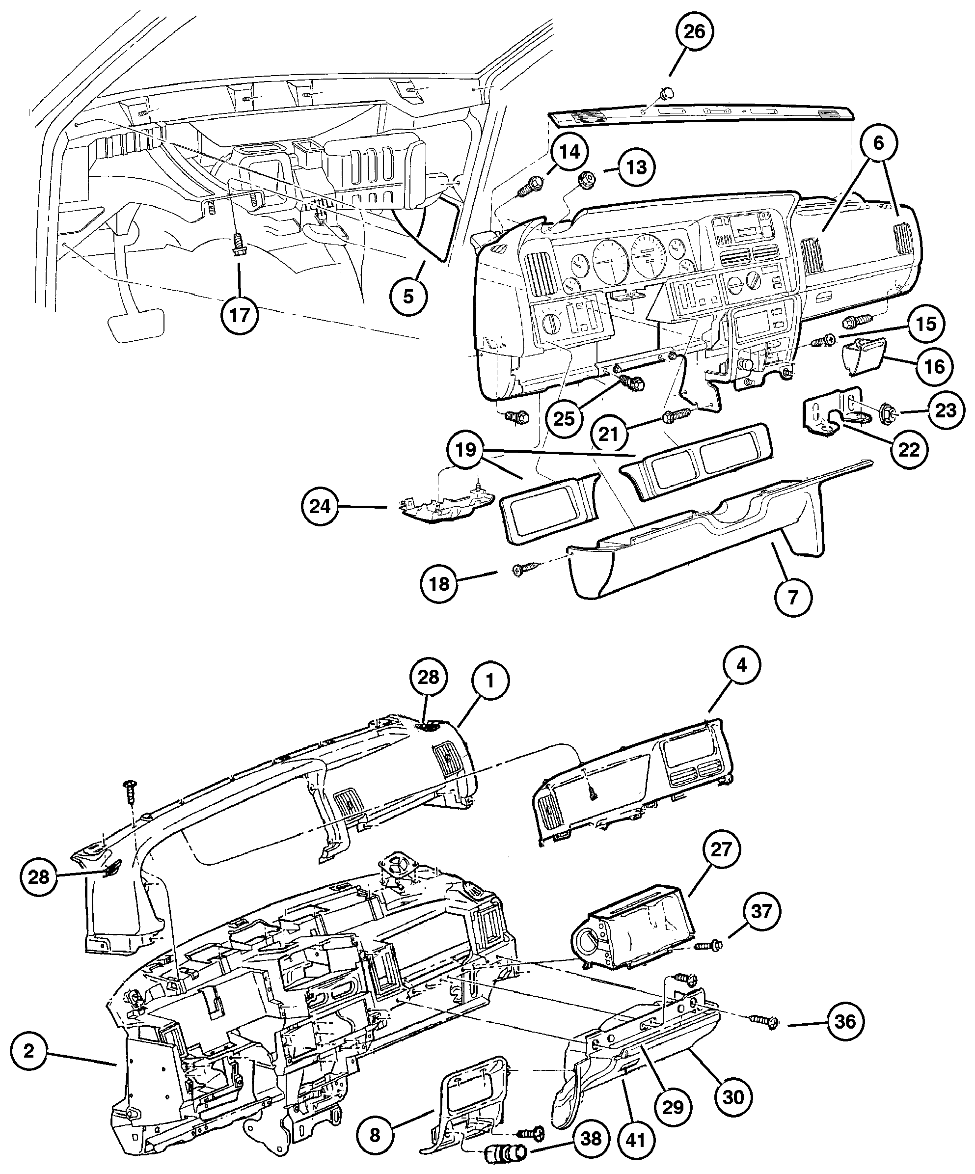 Exploded view: Instrument Panel