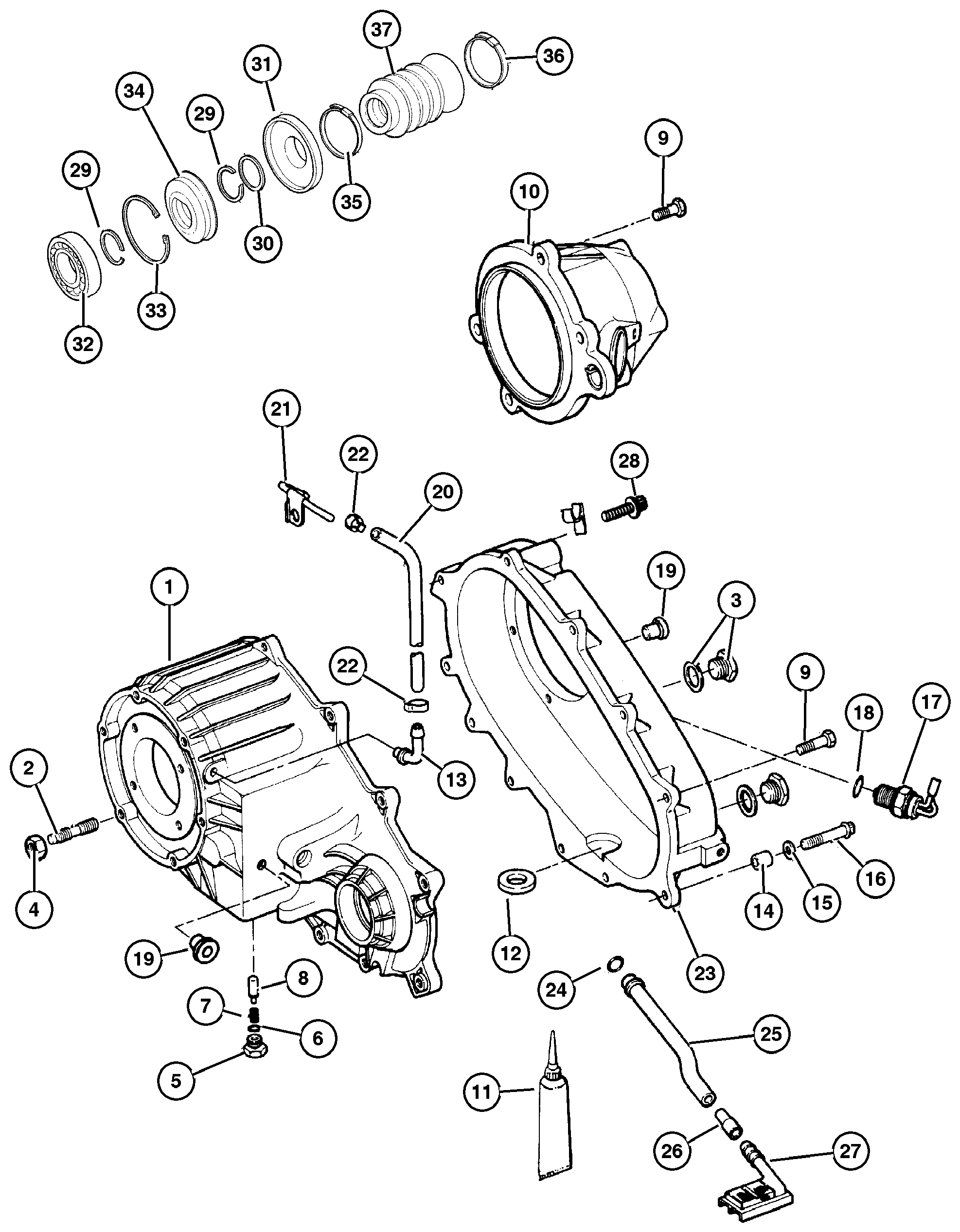 Exploded view: Case, Extension And Miscellaneous Parts Select Trac [DHP]