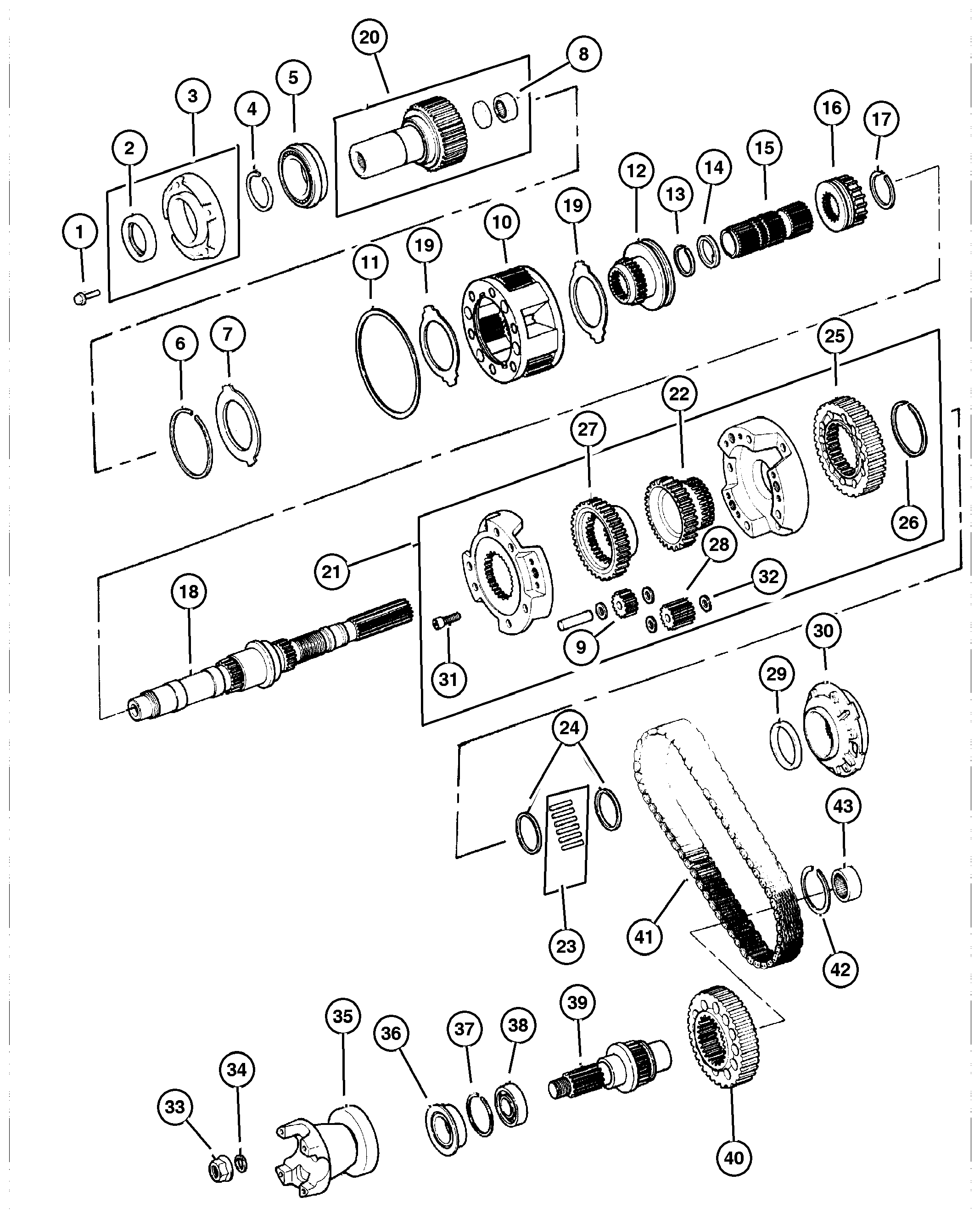 Exploded view: Gear Train Select Trac [DHP]
