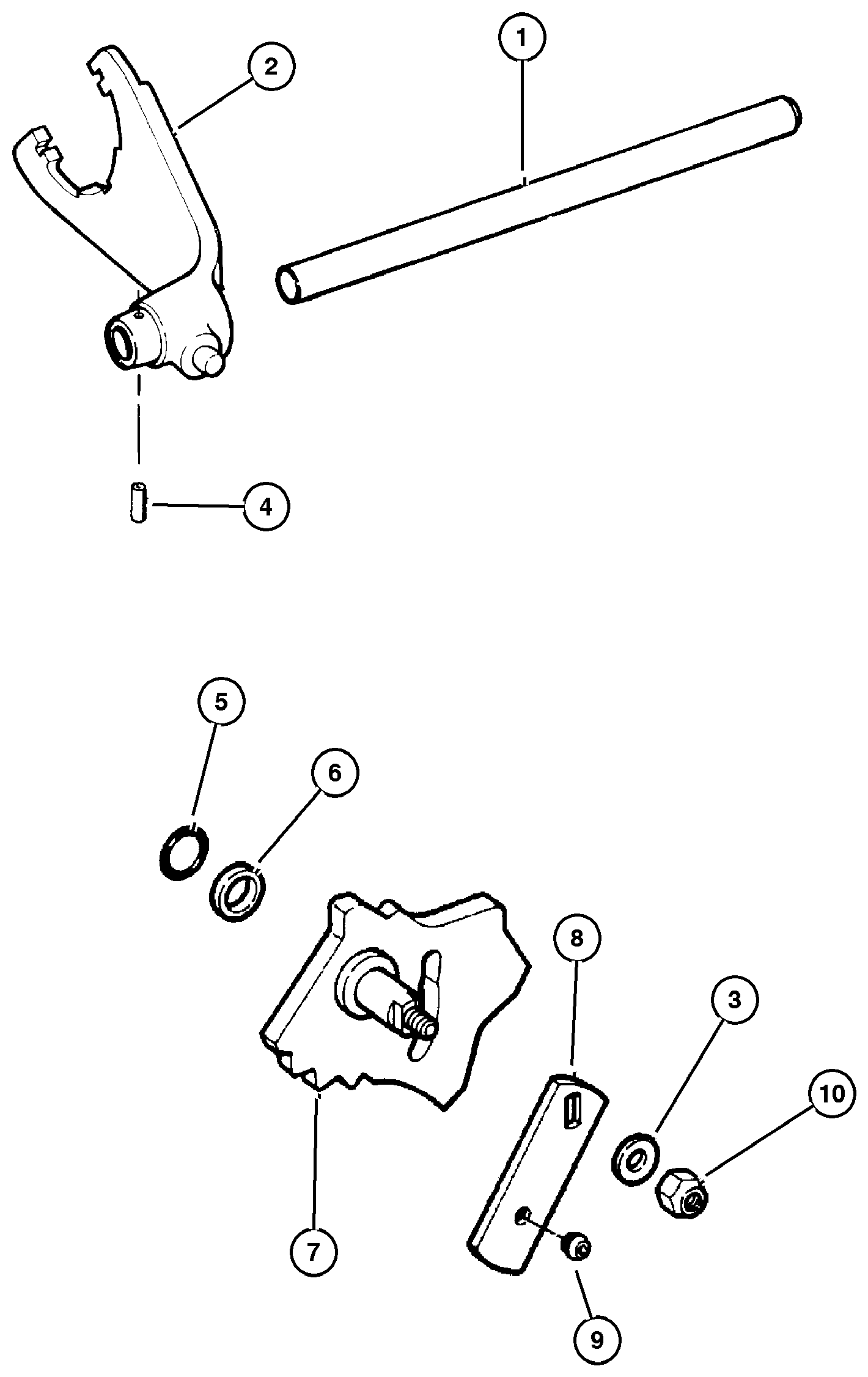 Exploded view: Fork And Rails - Shifting [DHR]