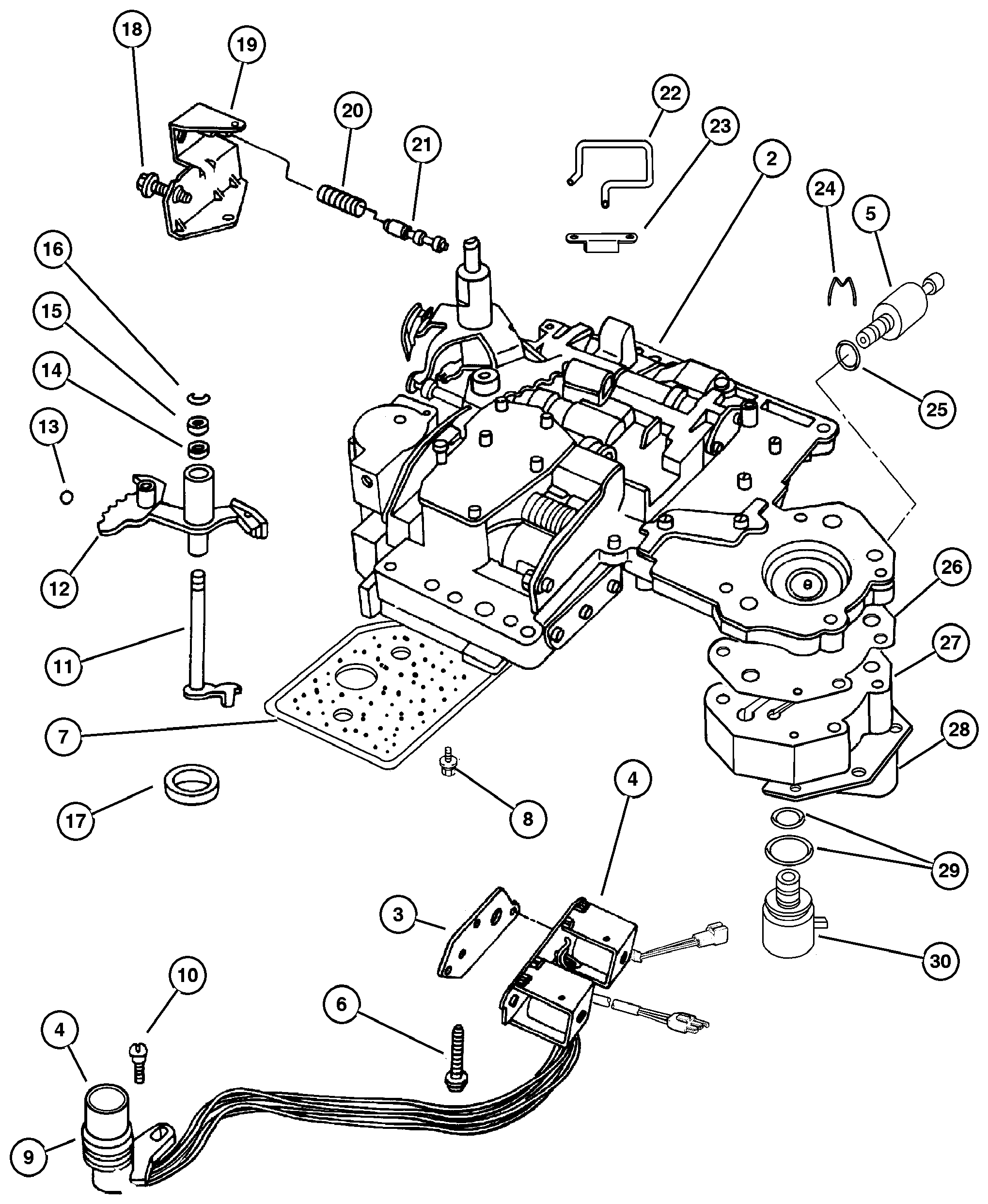 Exploded view: Valve Body Automatic Transmission, 4 Speed, 42Re
