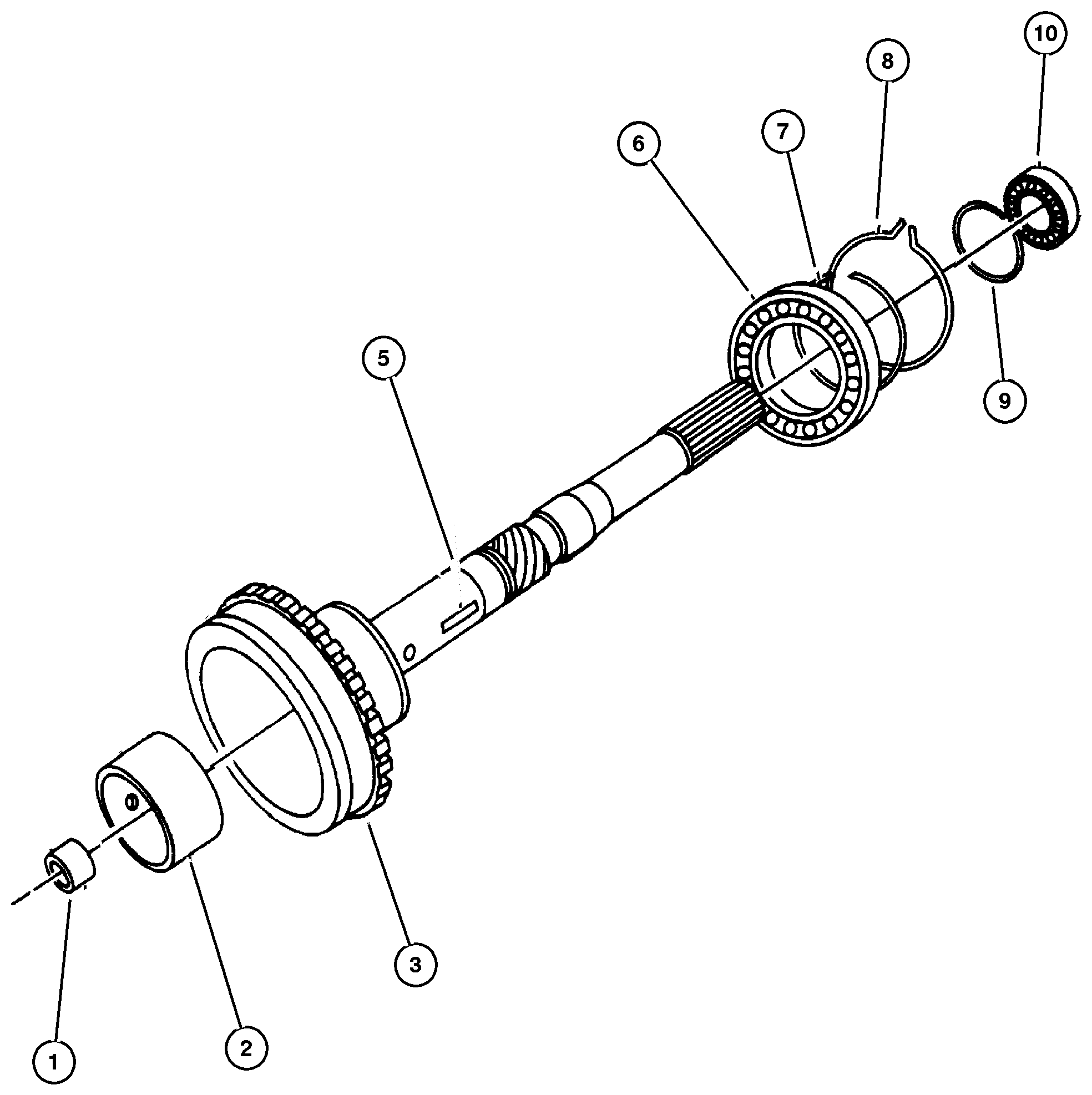 Exploded view: Output Shaft 44RE (DGW)
