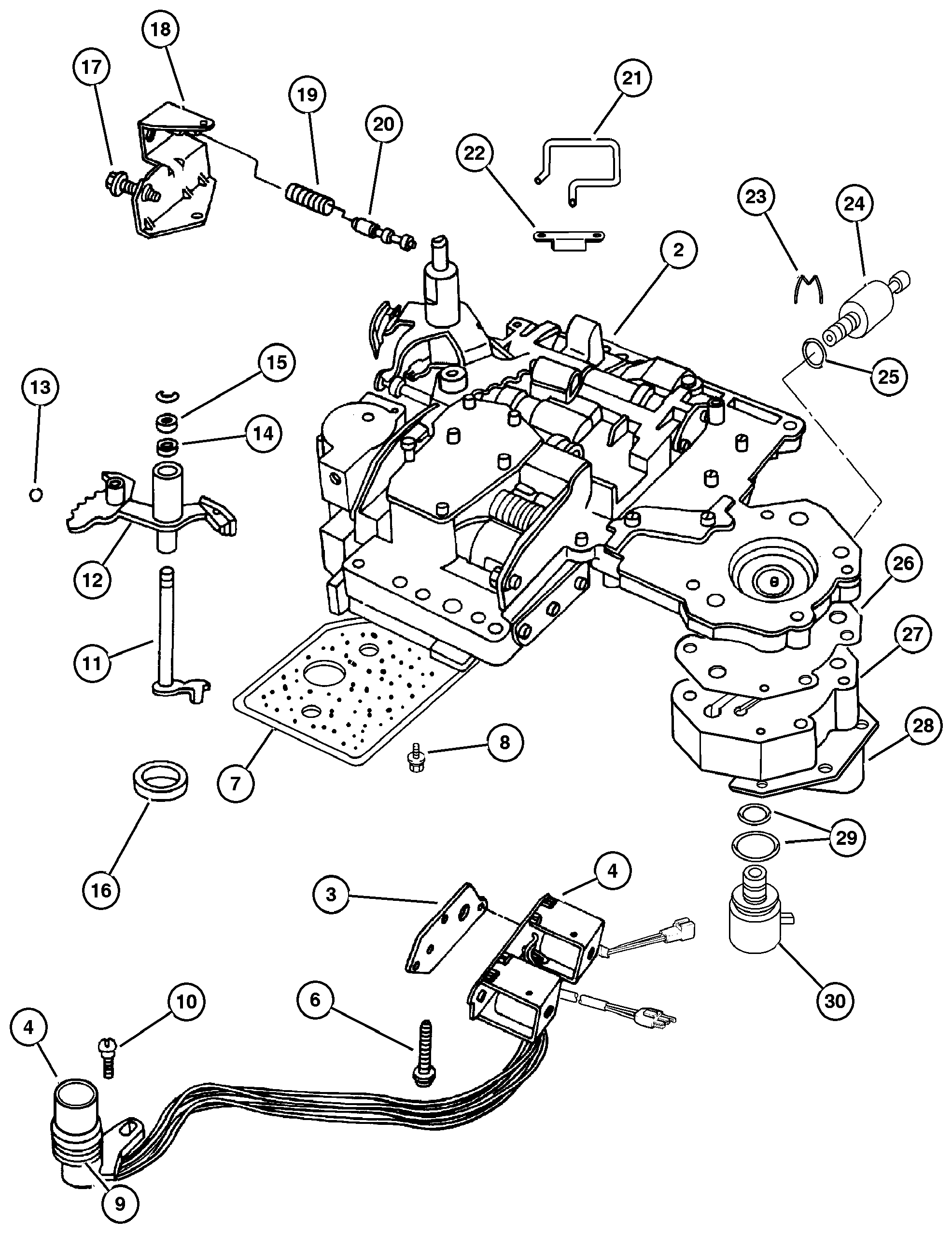 Exploded view: Valve Body 44RE (DGW)