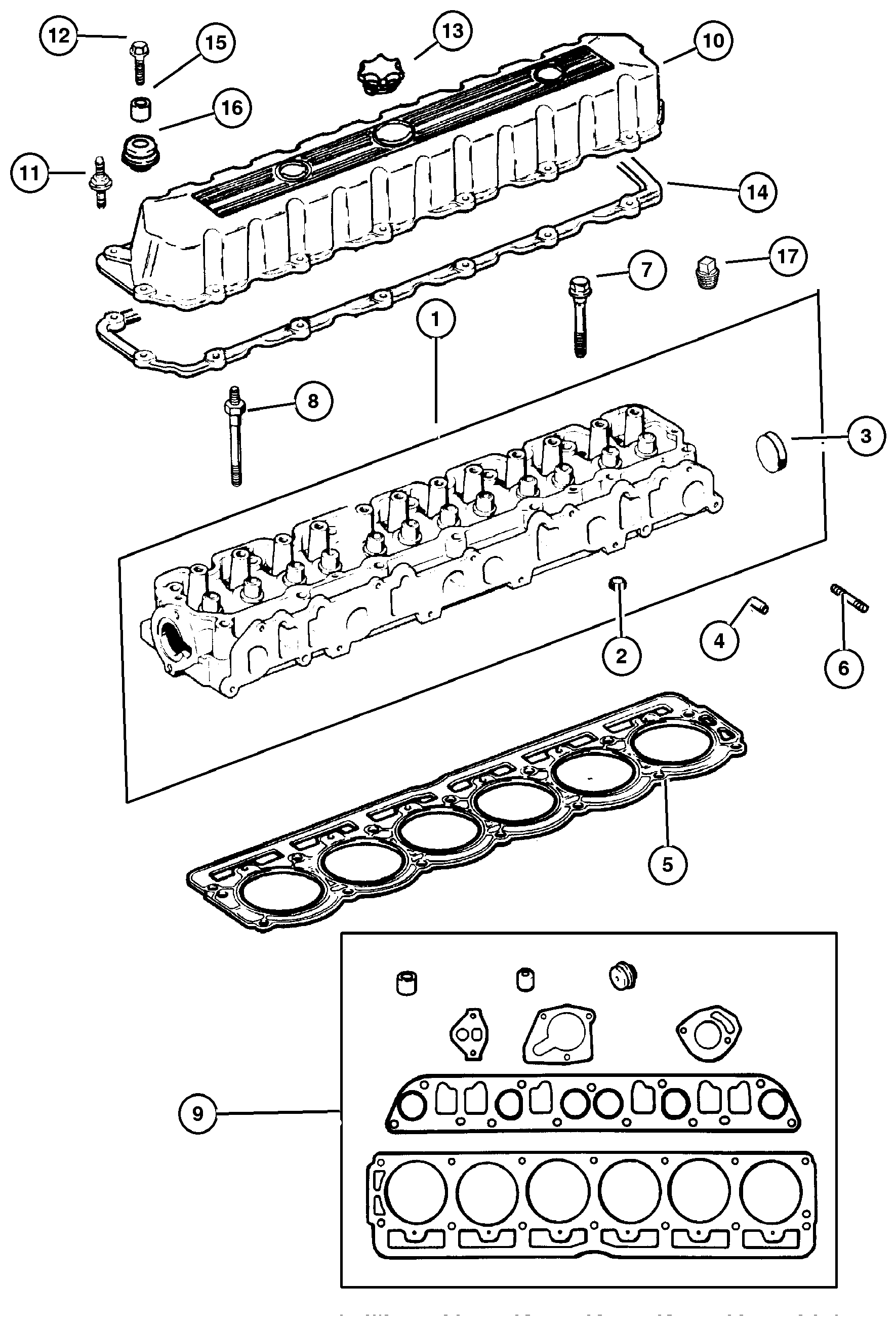 Exploded view: Cylinder Head 4.0L (ERH) Engine