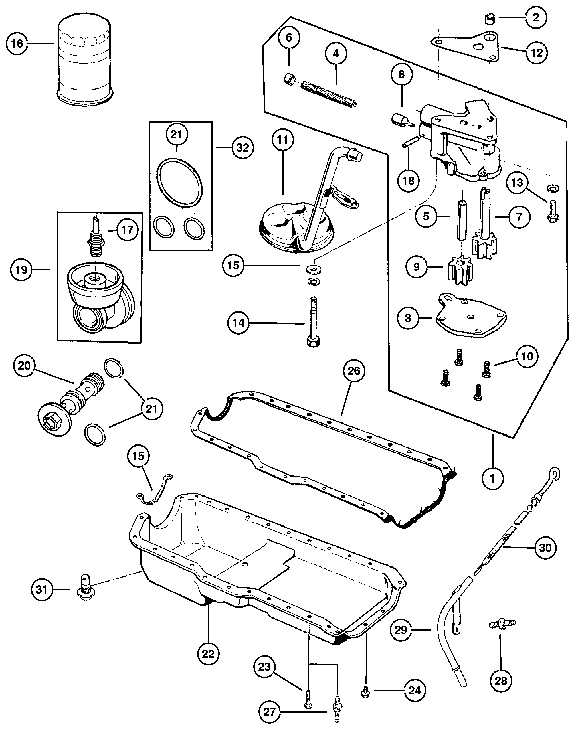Exploded view: Engine Oiling 4.0L (ERH) Engine
