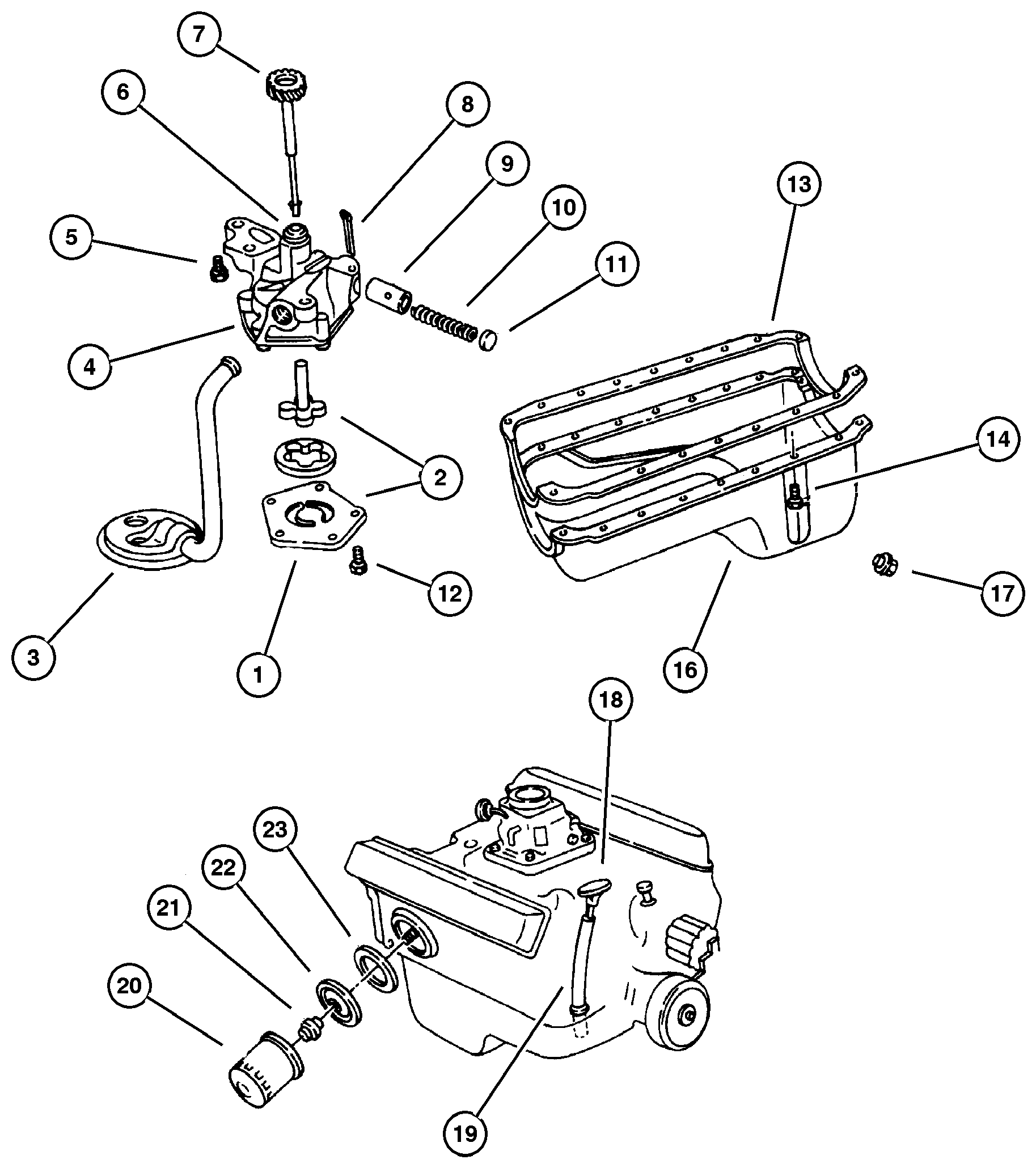 Exploded view: Engine Oiling 5.2L (ELF) Engine
