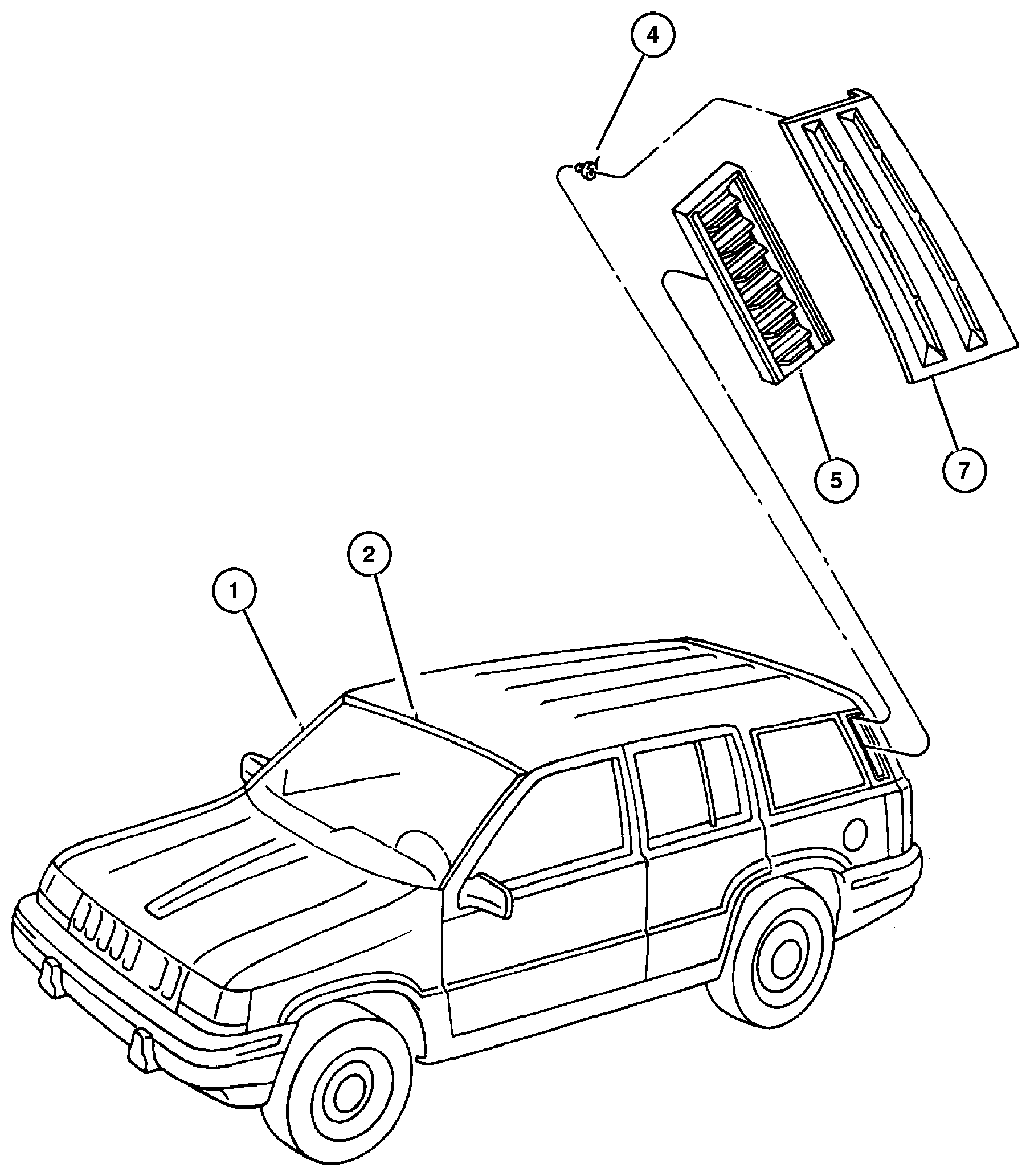 Exploded view: Mouldings, Upper