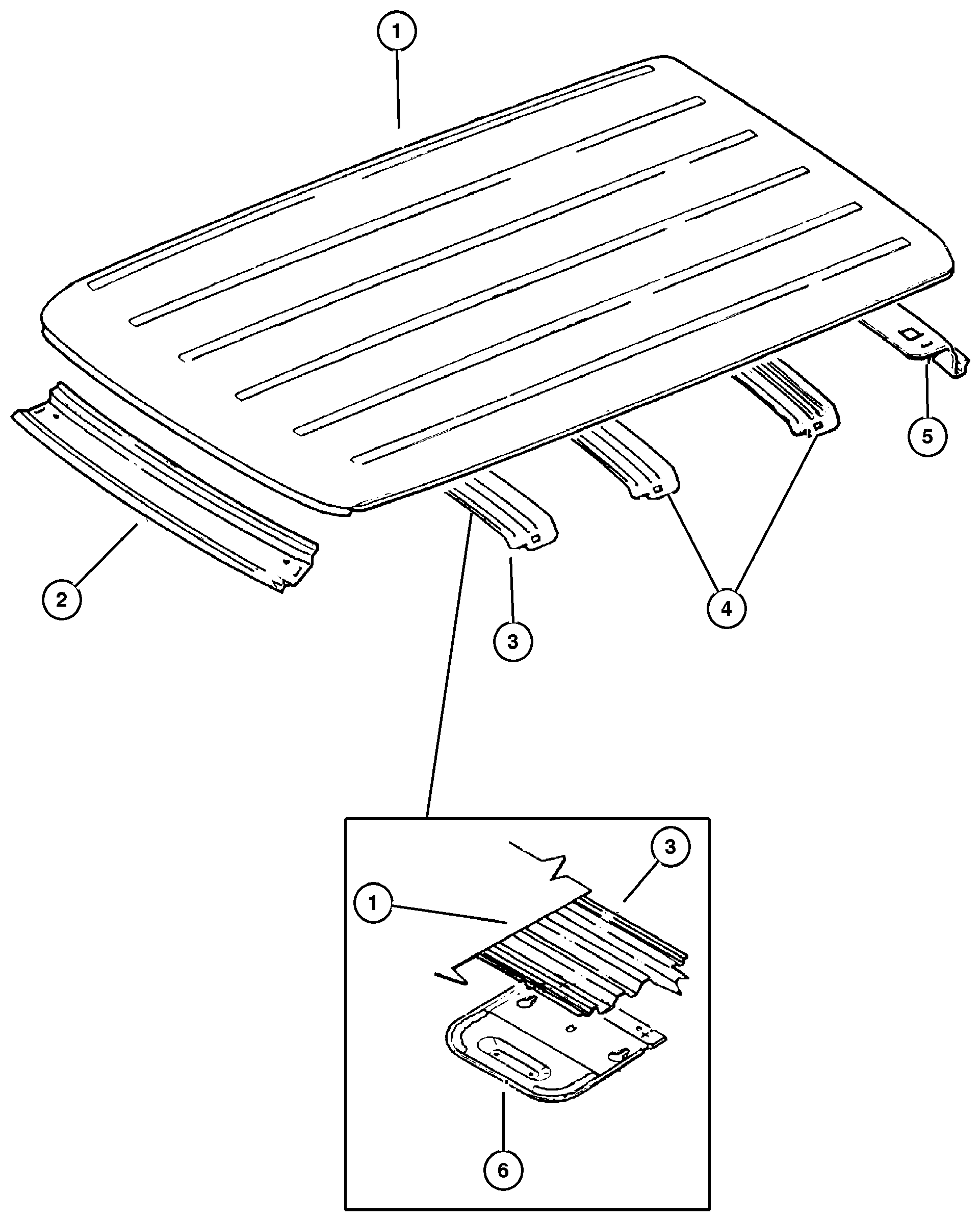 Exploded view: Panels, Roof