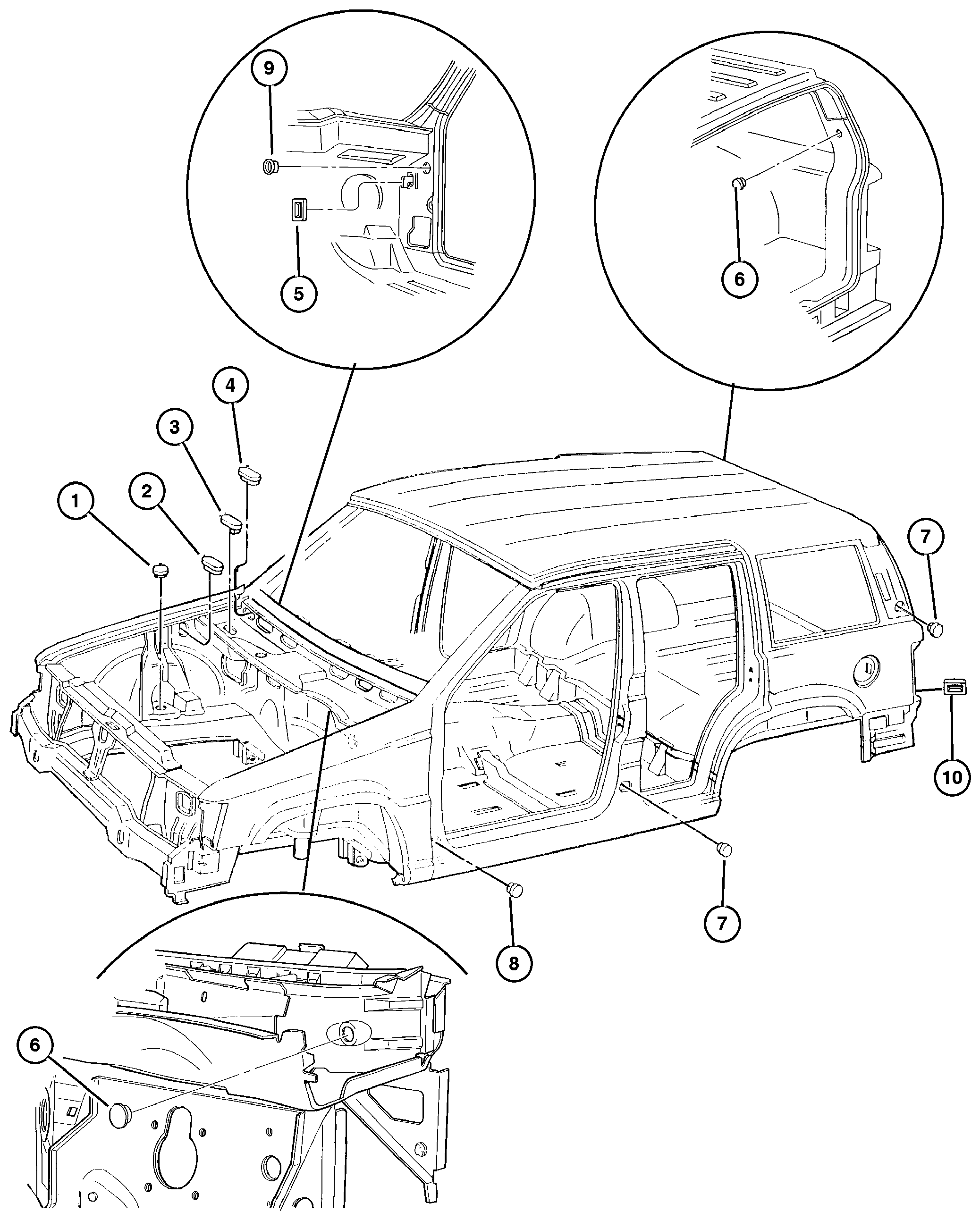 Exploded view: Plugs, Body
