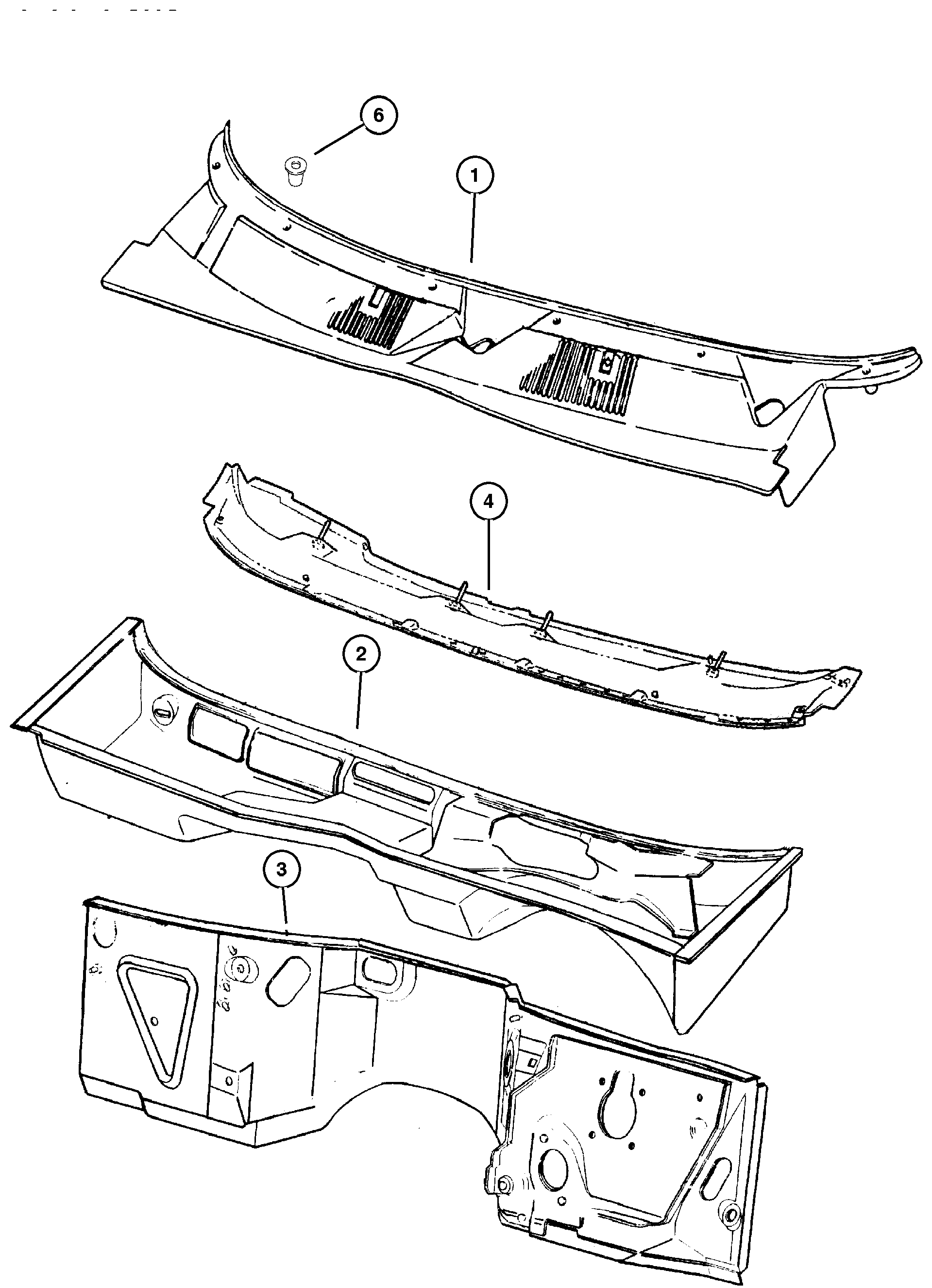 Exploded view: Panels, Cowl And Dash
