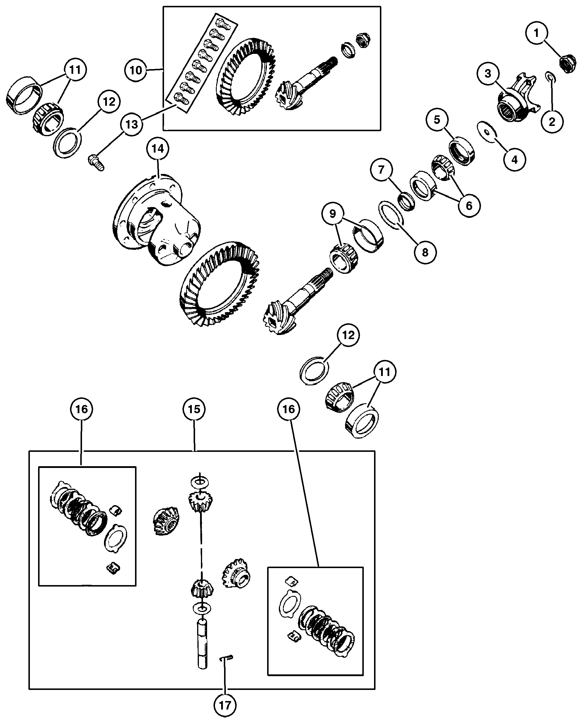Exploded view: Differential,Rear,Dana 44/226MM [DRK]