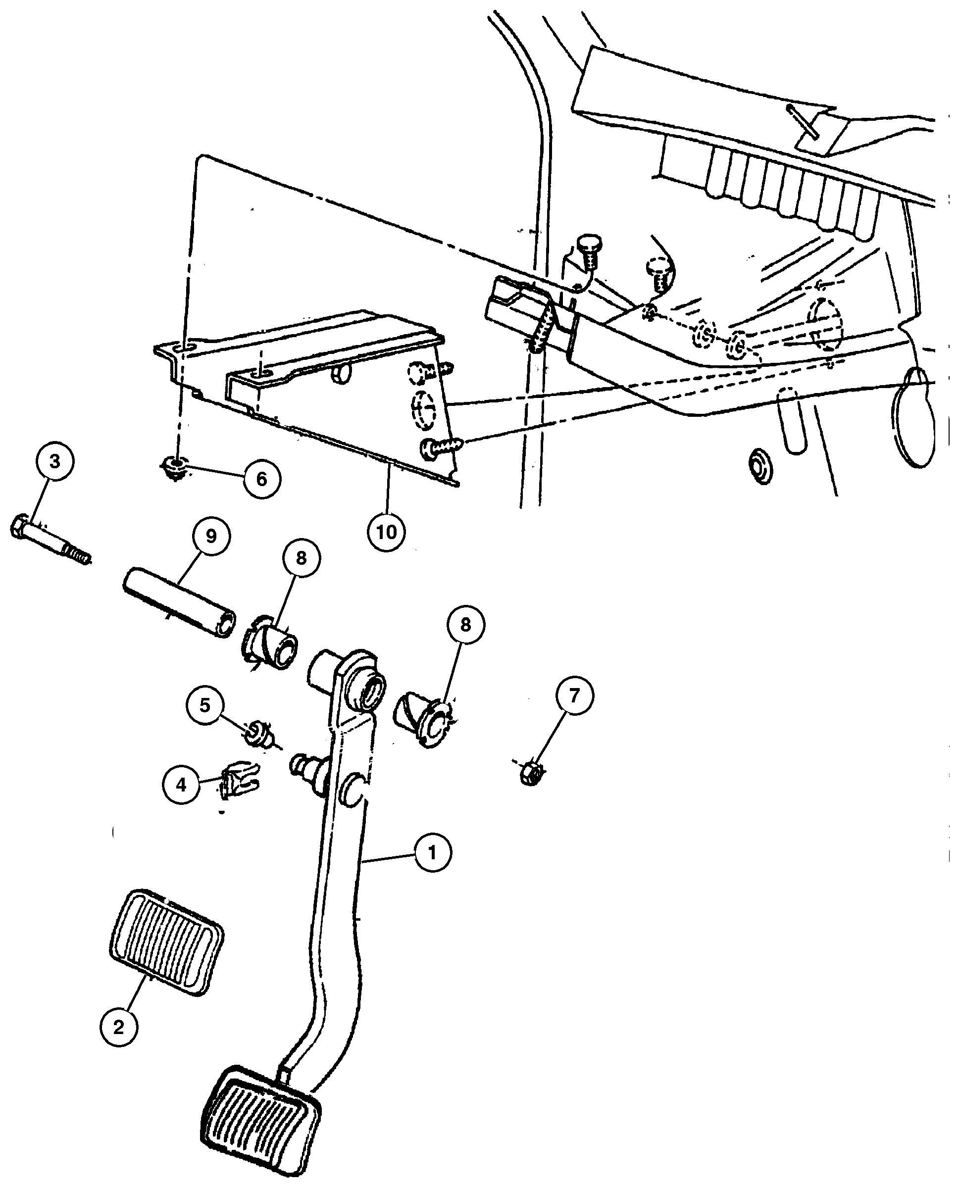 Exploded view: Clutch Pedal