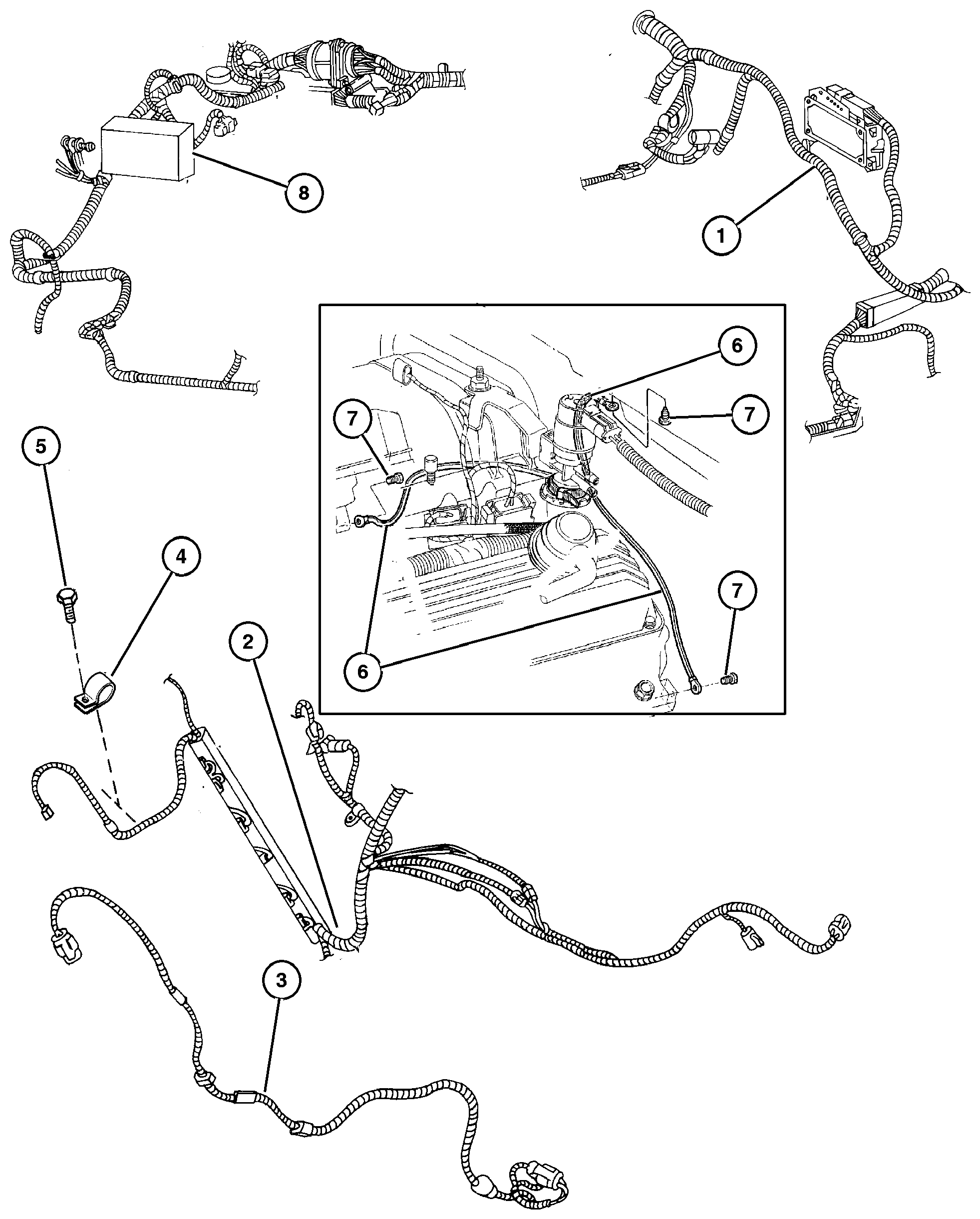 Exploded view: Wiring--Engine and Related Parts
