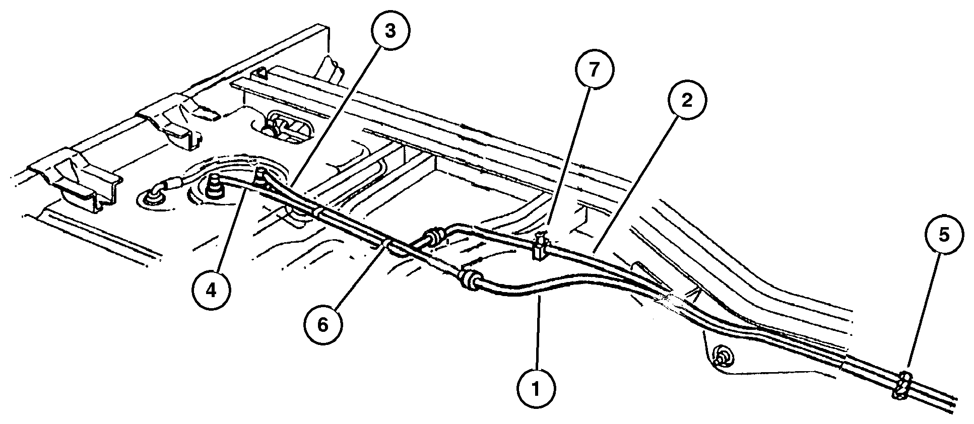 Exploded view: Fuel Lines, Rear 2.5L Diesel Engine