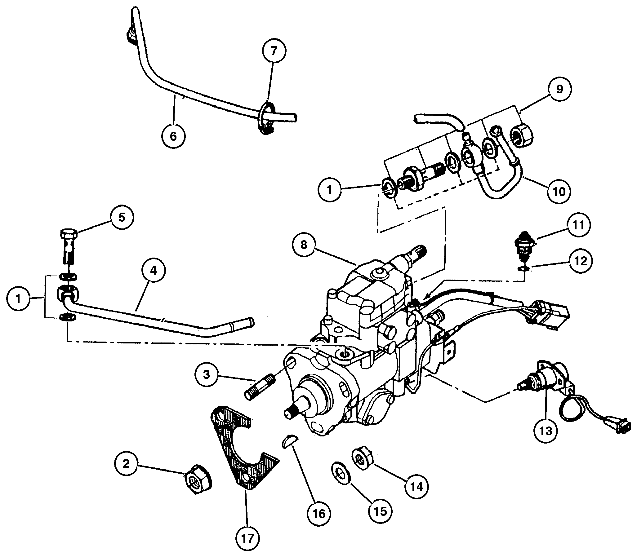 Exploded view: Fuel Injection Pump 2.5L Diesel Engine