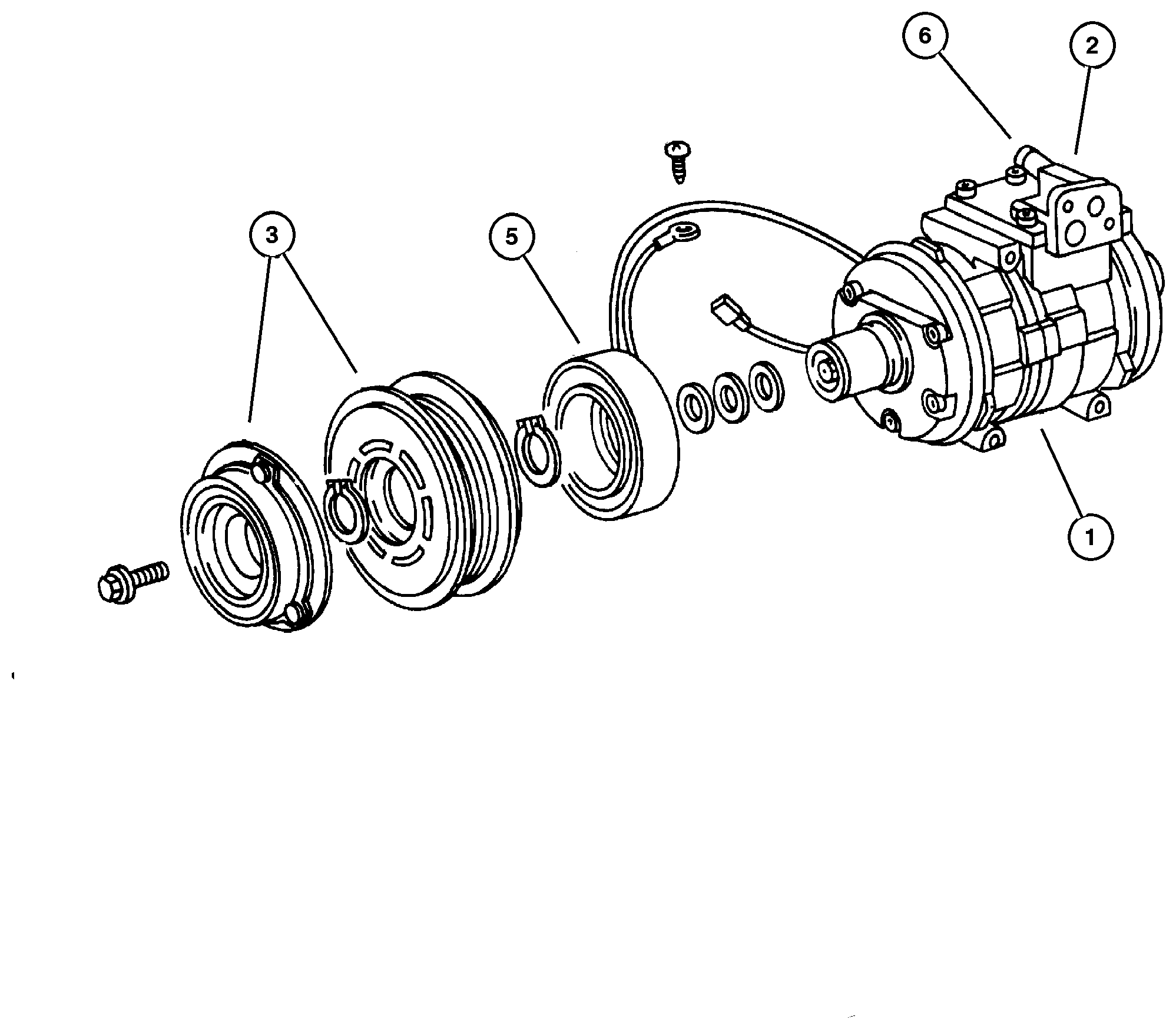 Exploded view: Compressor, Air Conditioning