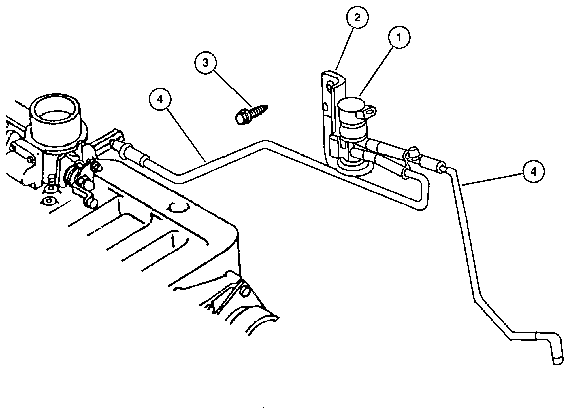 Exploded view: Emission Control Vacuum Harnes (ERH) 4.0L Engine