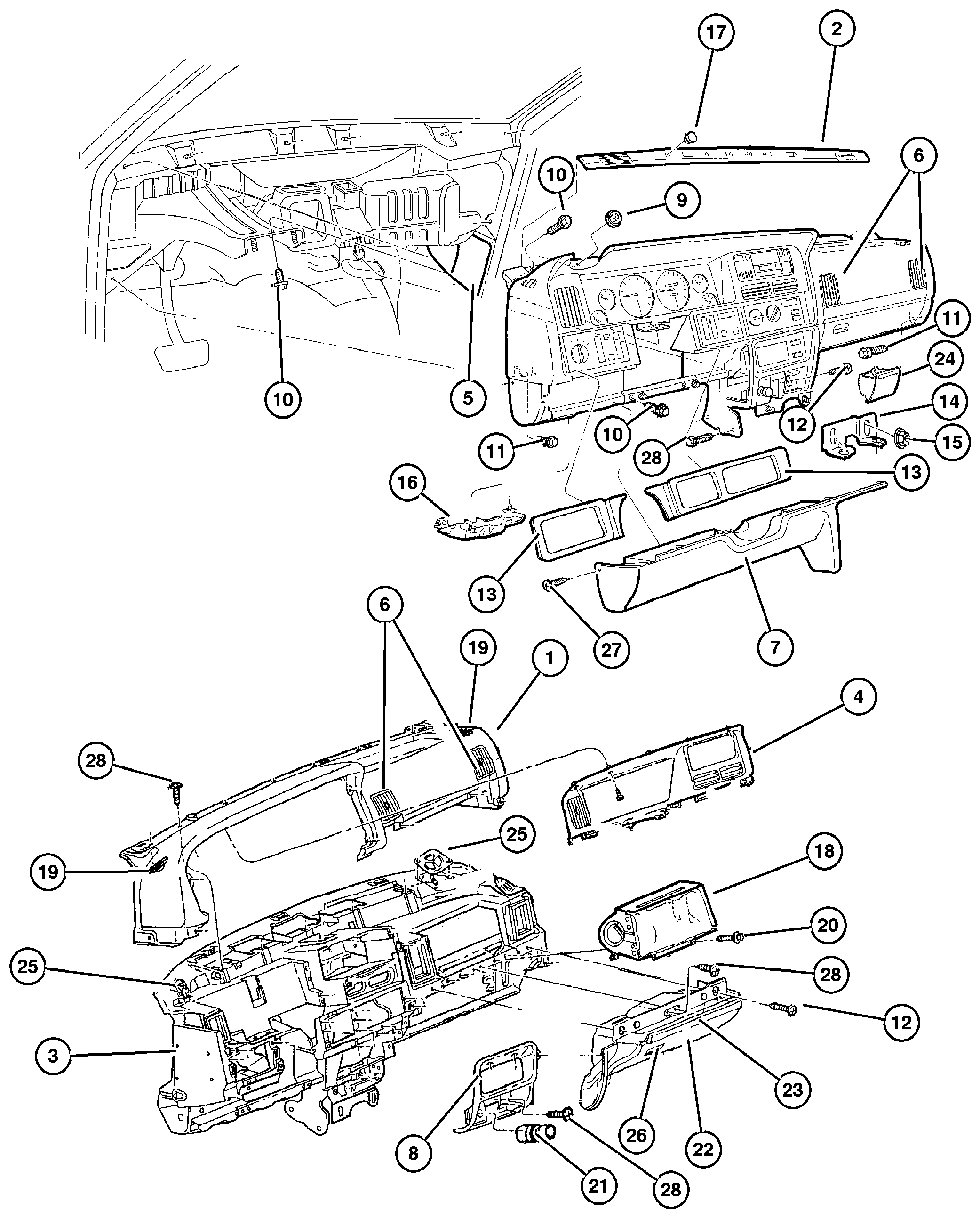 Exploded view: Instrument Panel