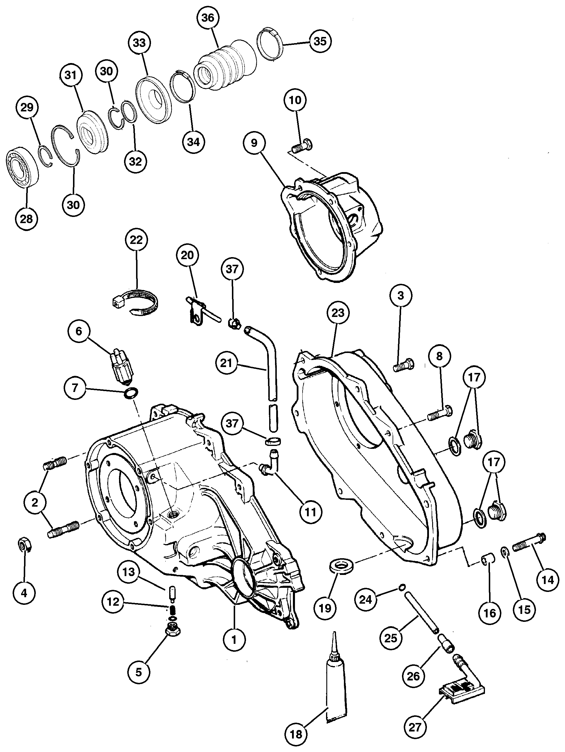 Exploded view: Case & Related Parts (DHN) NP231