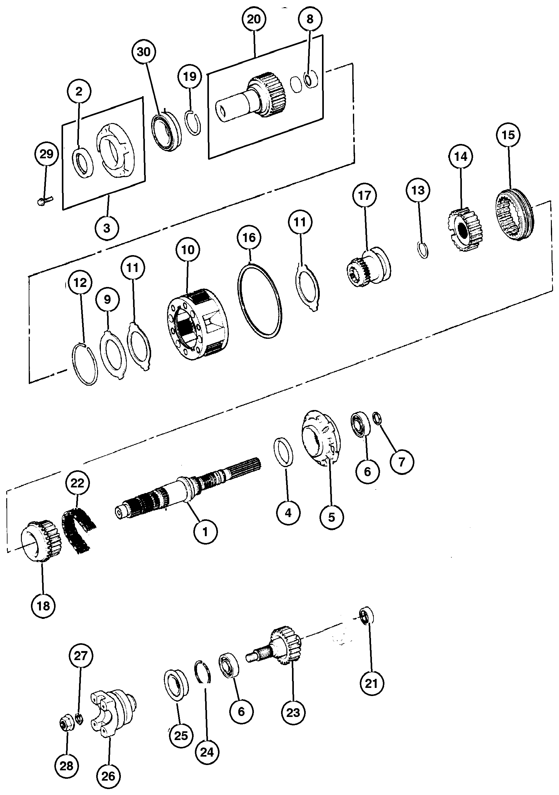 Exploded view: Gear Train (DHN) NP231