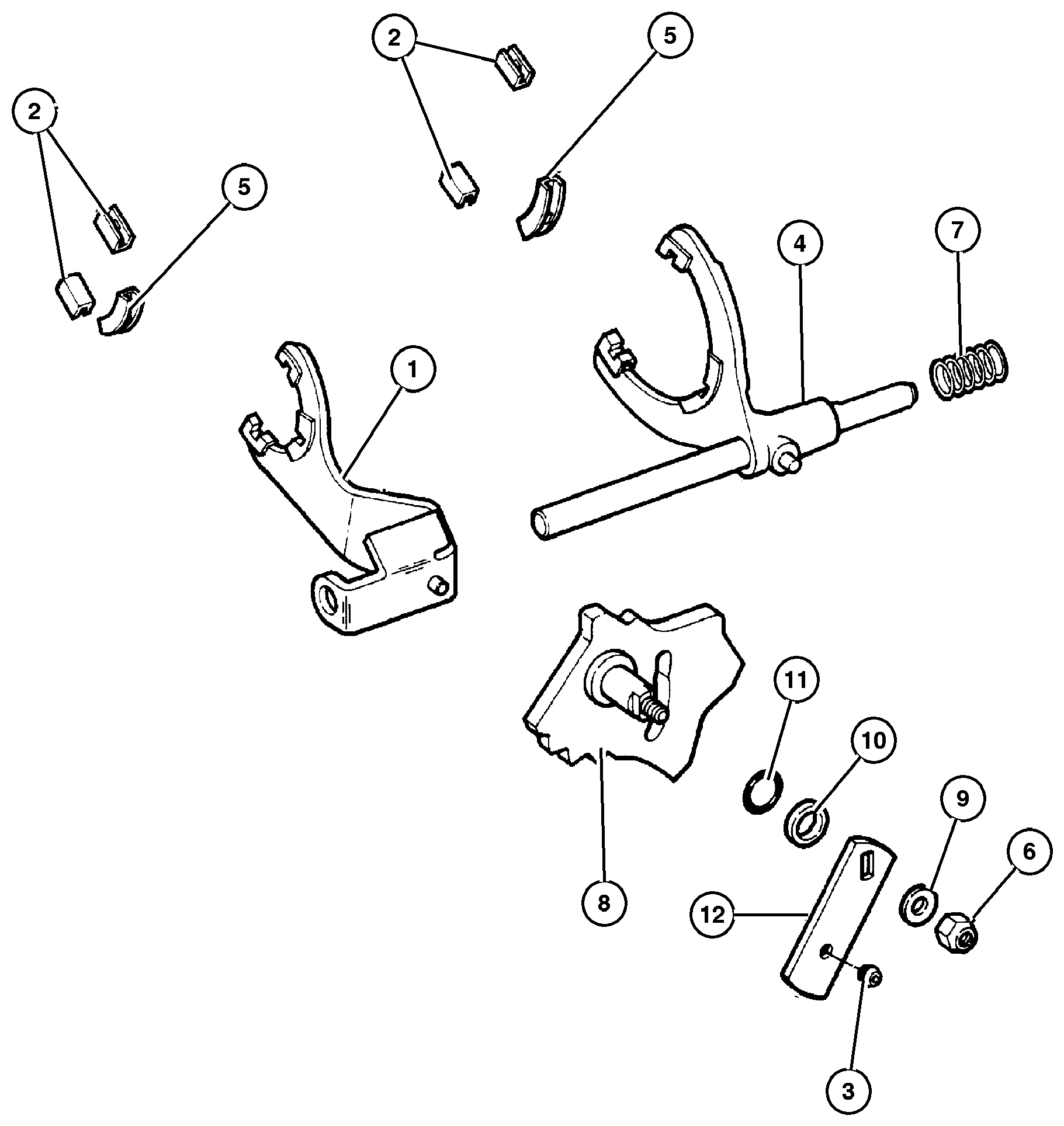 Exploded view: Fork & Rail (DHN) NP231