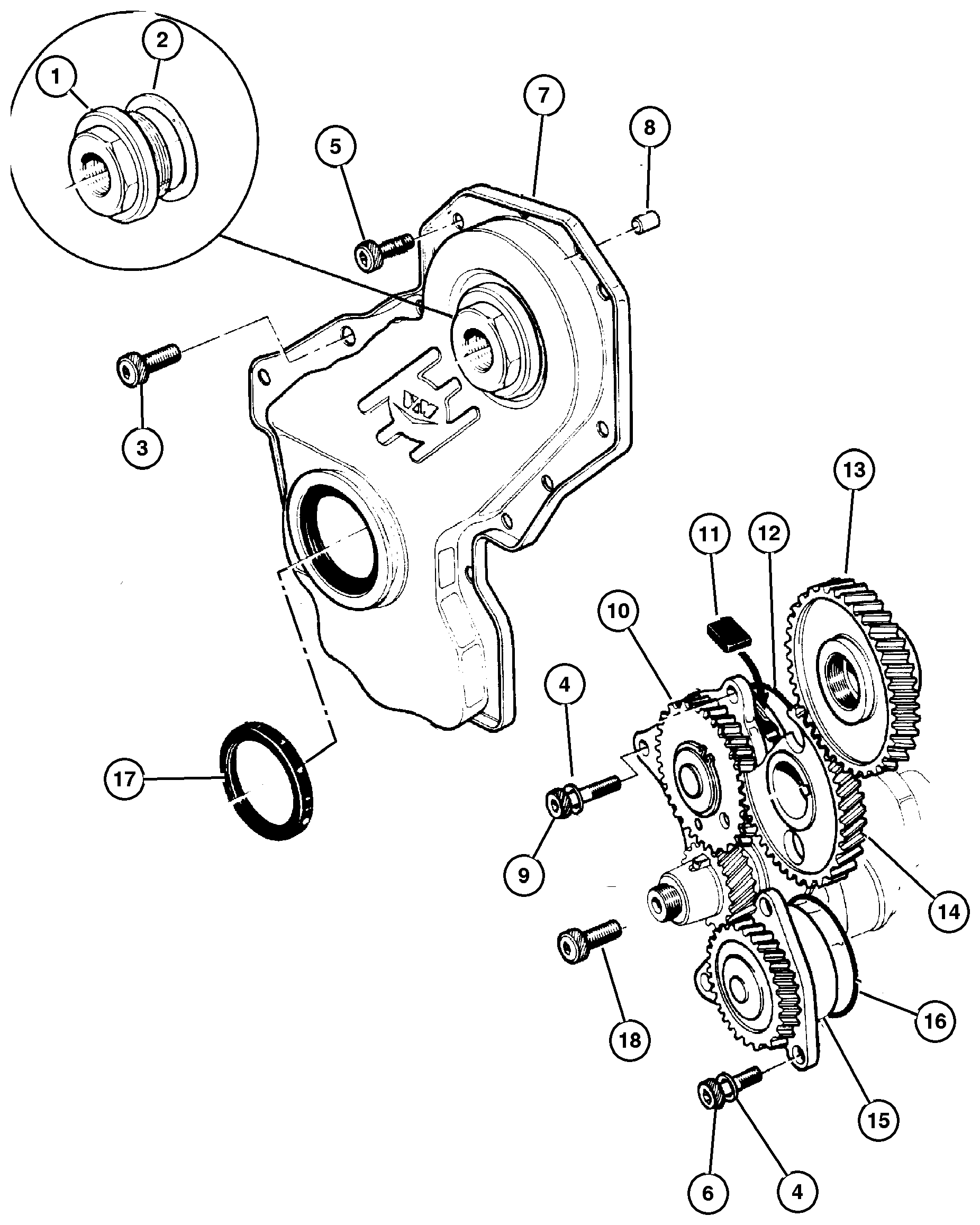 Exploded view: Timing Cover (ENC)