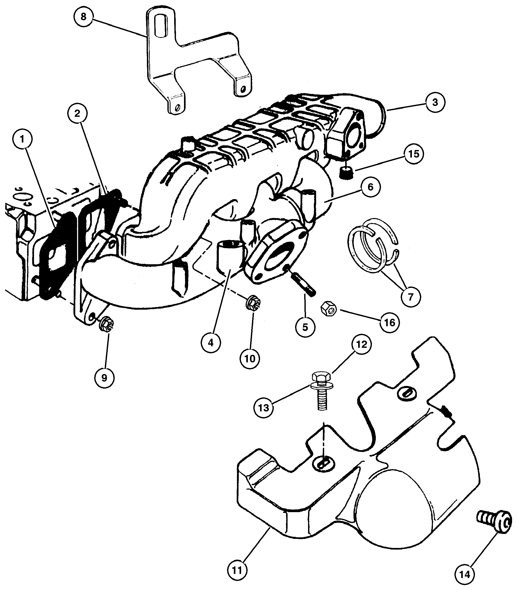 Exploded view: Manifold, Intake & Exhaust (ENC)