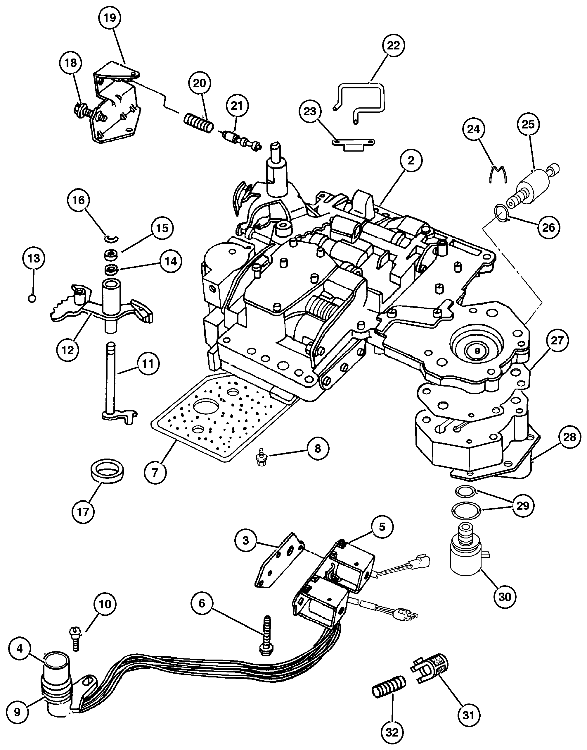 Exploded view: Valve Body 44RE