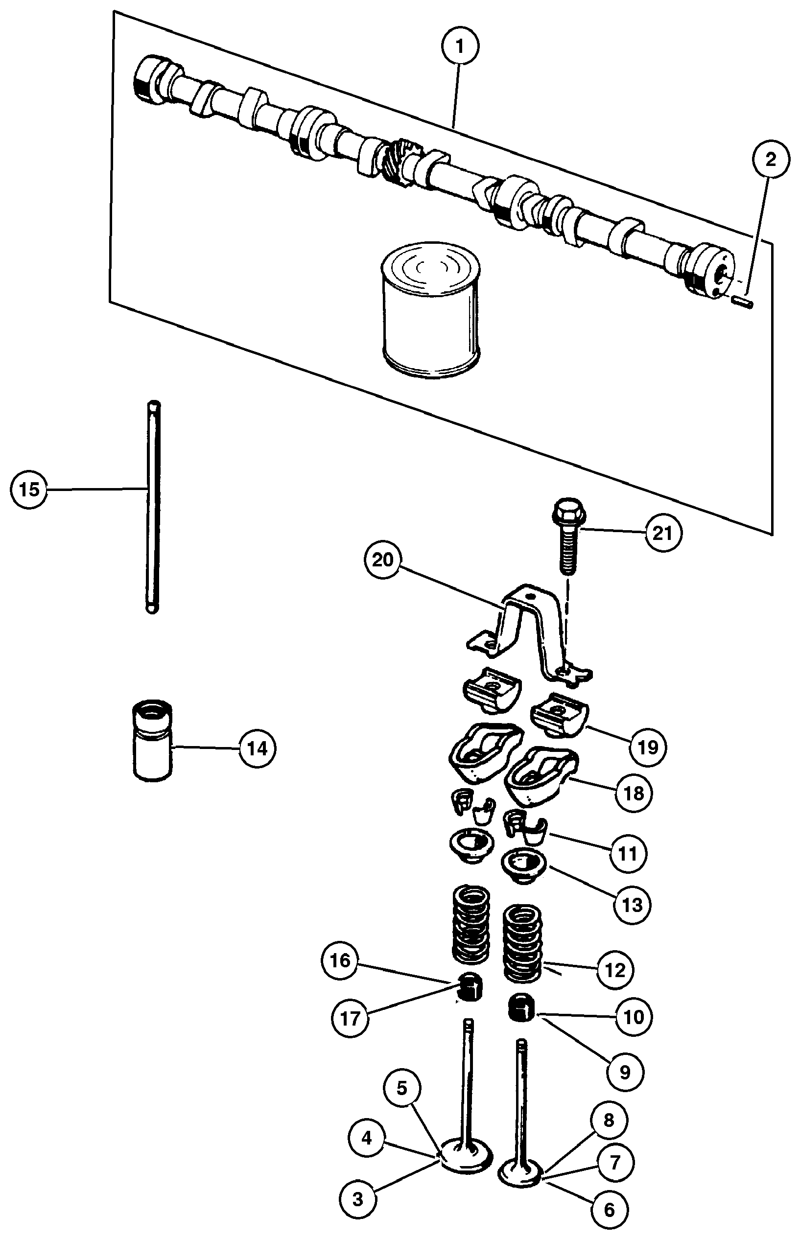 Exploded view: Camshaft & Valves (ERH) 4.0L