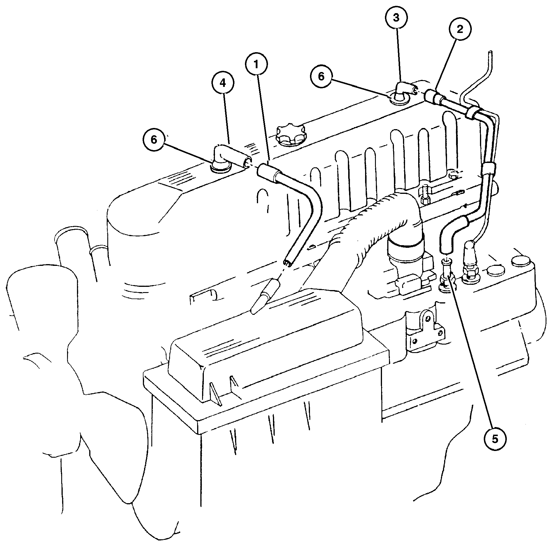 Exploded view: Crankcase Ventilation (ERH) 4.0L