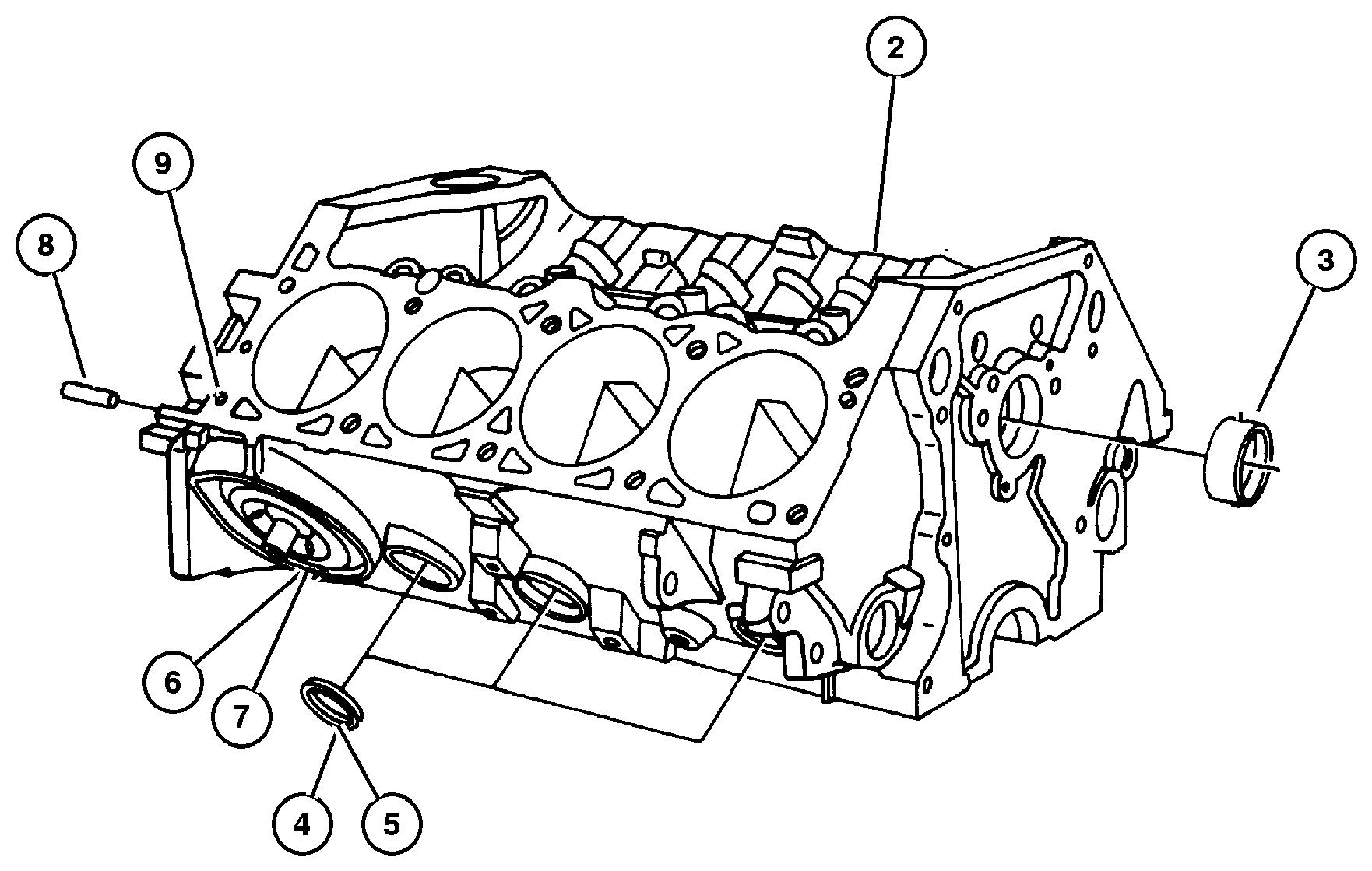 Exploded view: Cylinder Block (ELF)