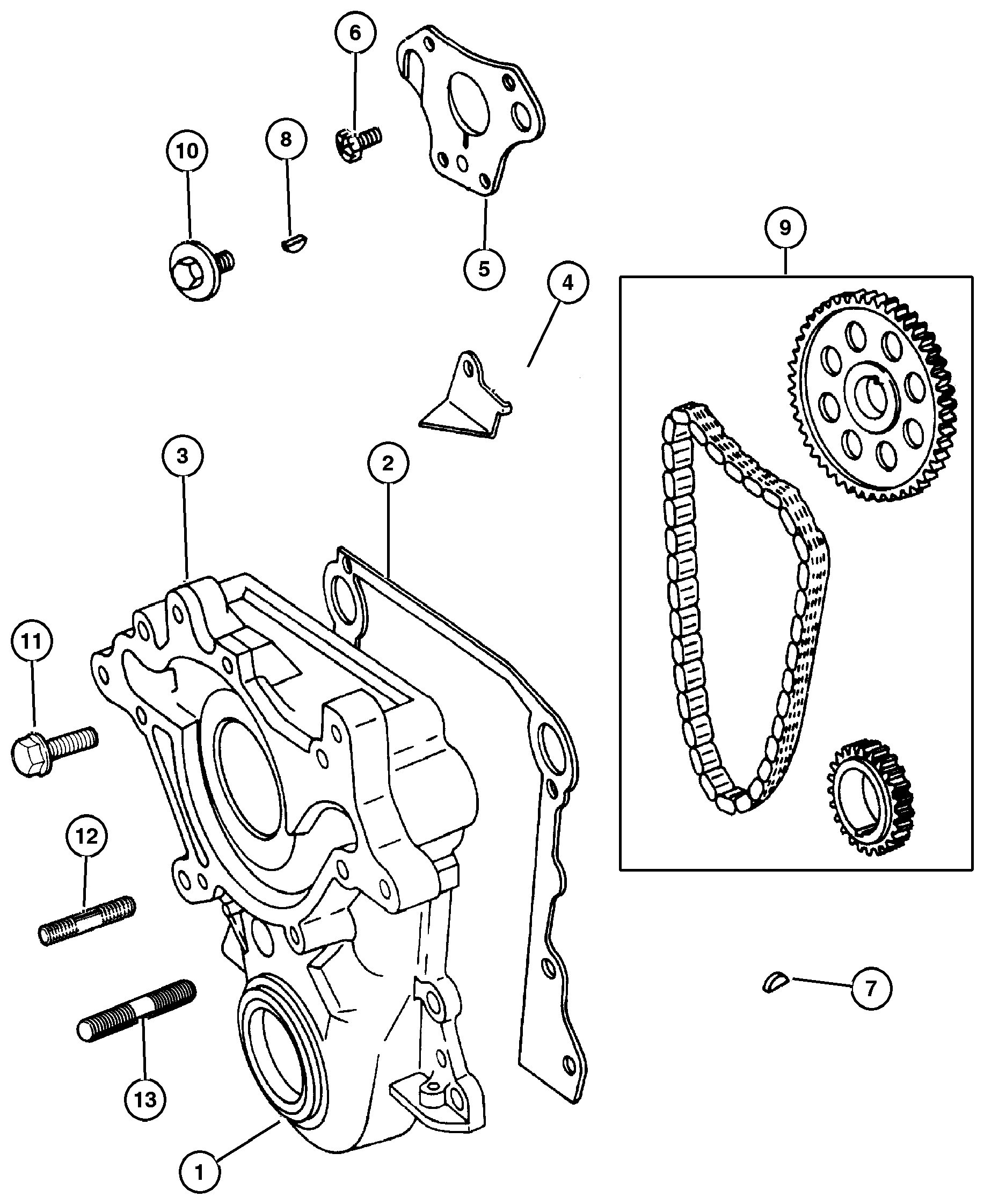 Exploded view: Timing Cover (EML)