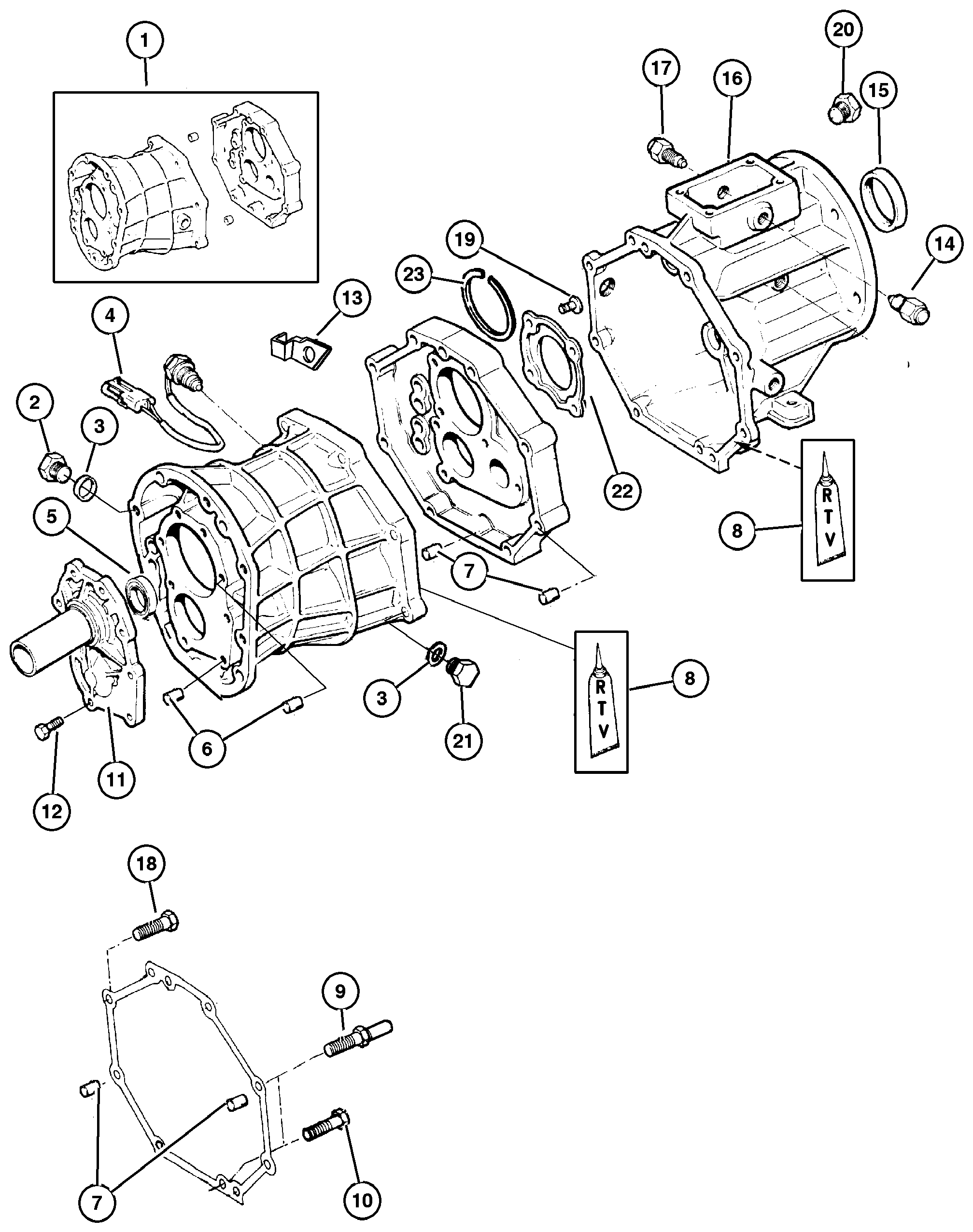 Exploded view: Case & Related Parts