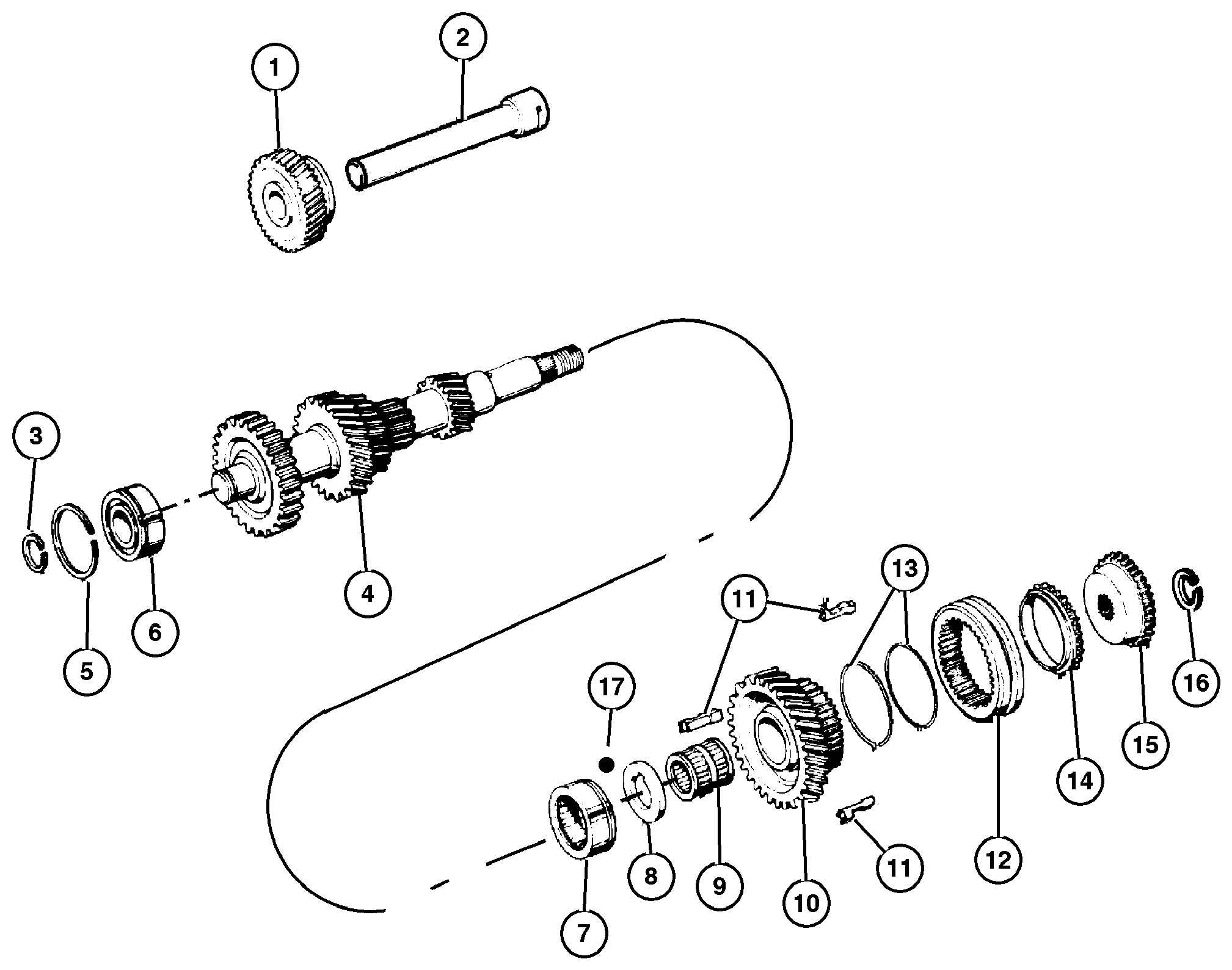 Exploded view: Gear Train Reverse Idler