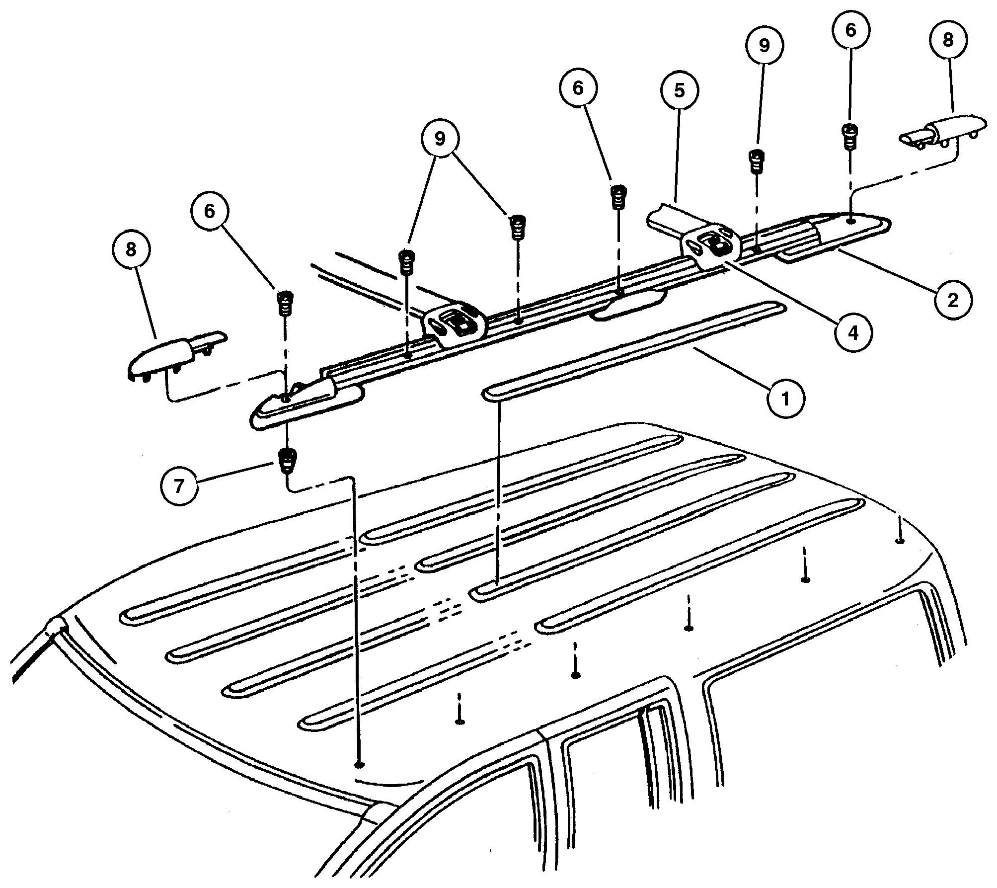 Exploded view: Roof Rack, Bright