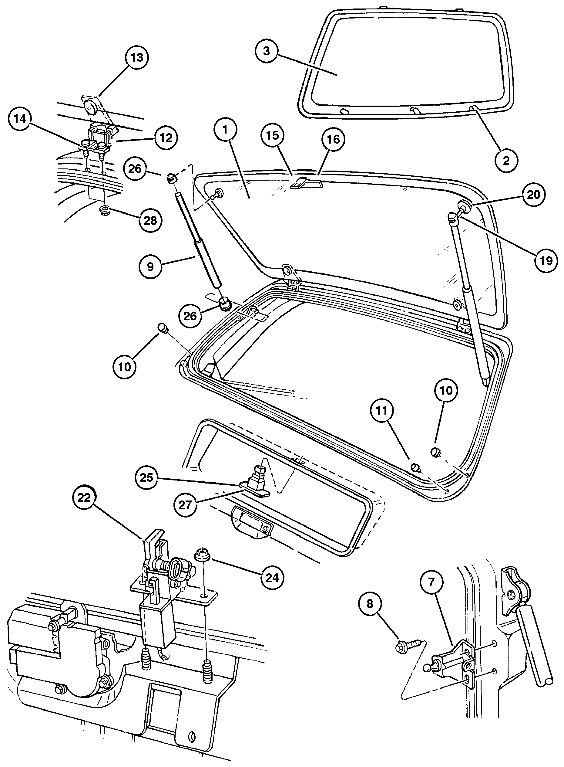 Exploded view: Glass, Backlite