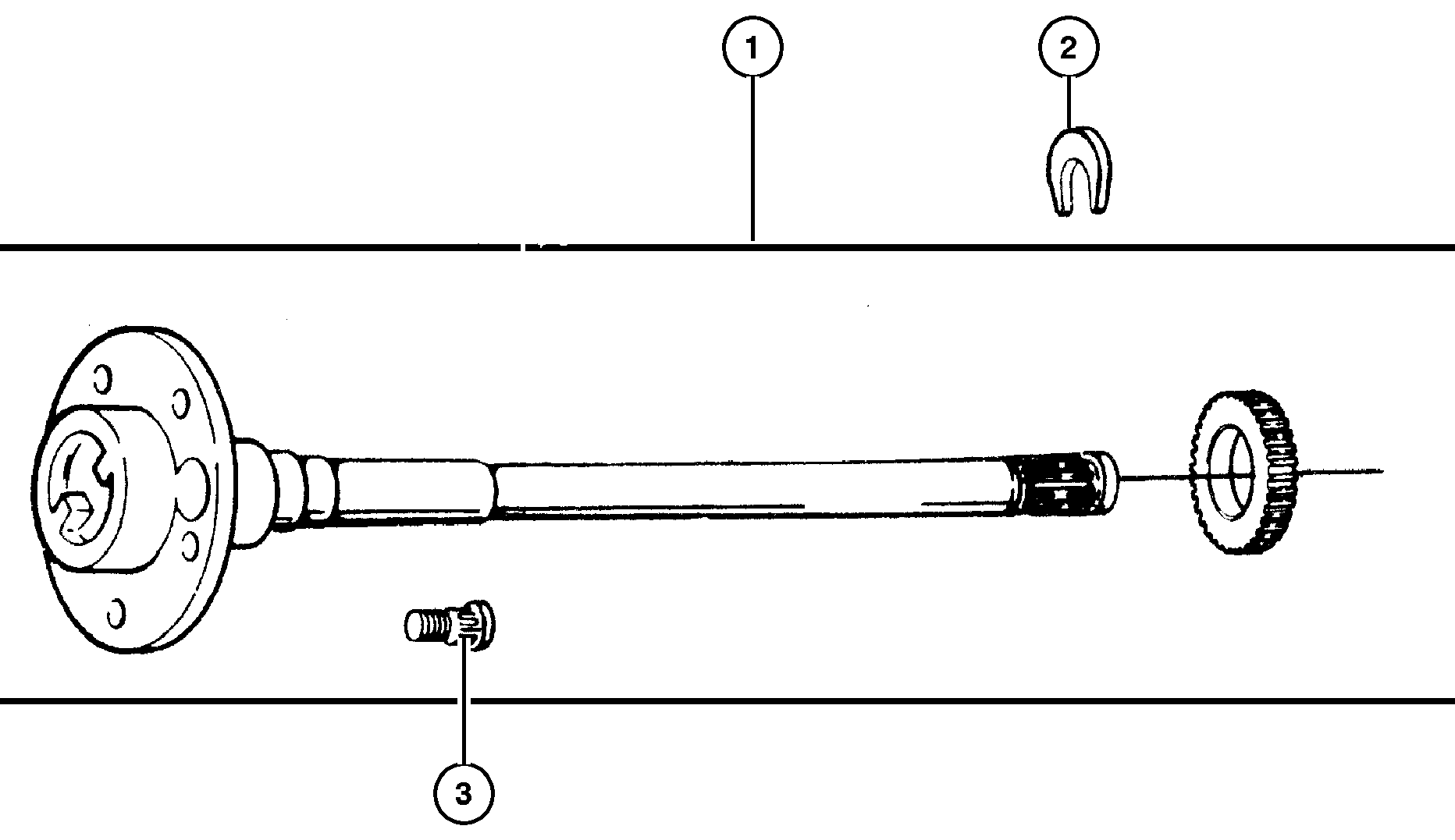 Exploded view: Shaft,Rear Axle Dana Model 35