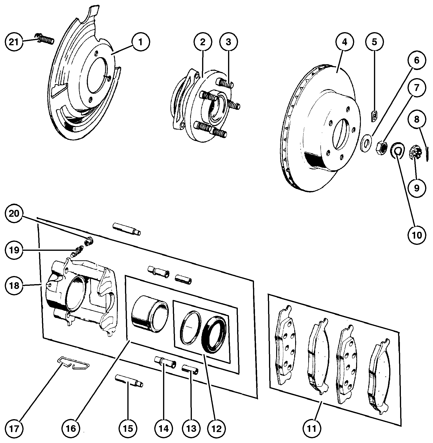 Exploded view: Brakes,Front