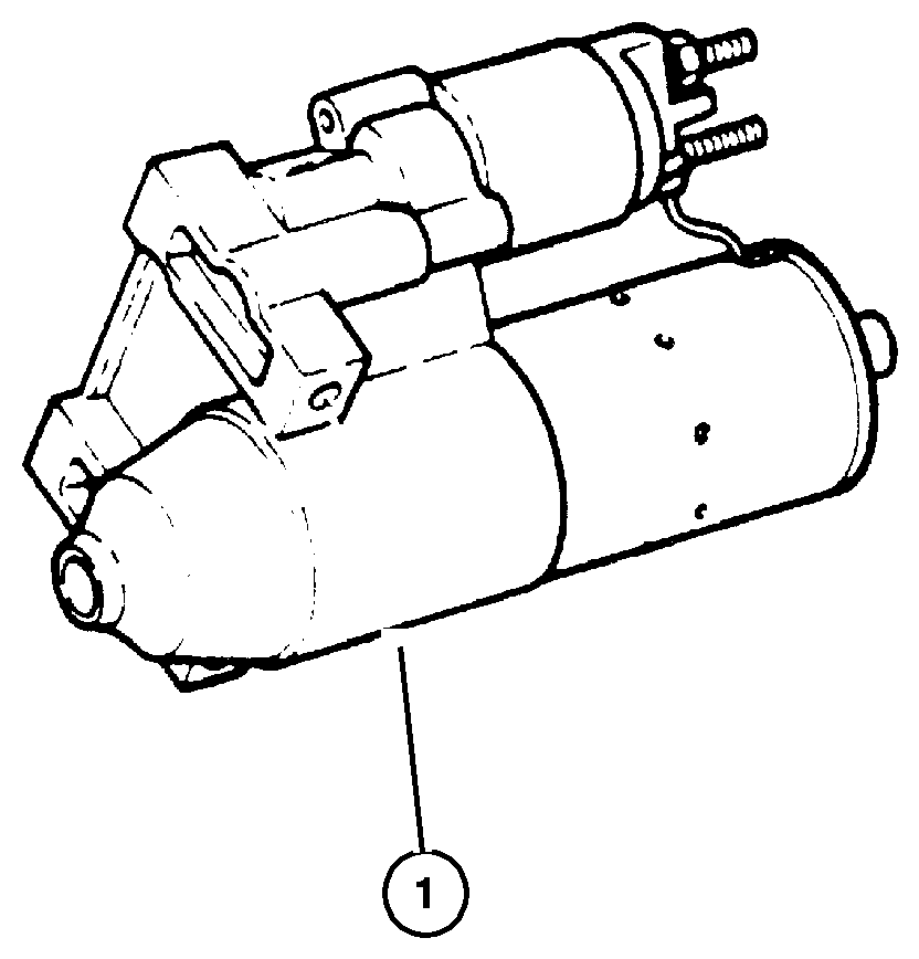 Exploded view: Starter & Mounting (4.0 Engine)
