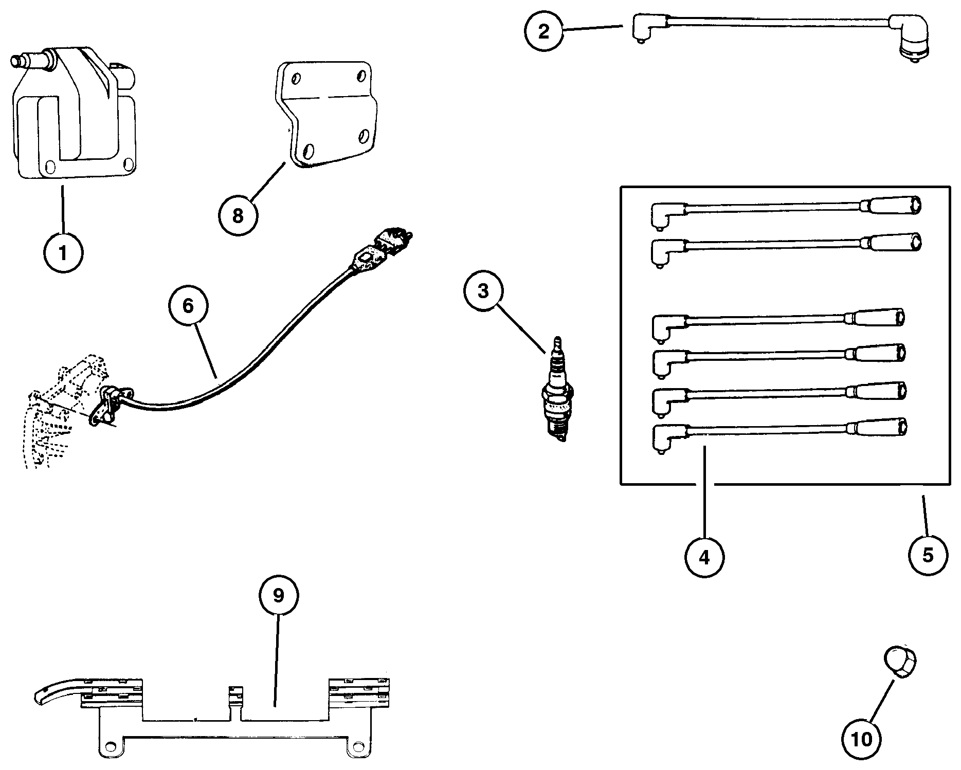 Exploded view: Spark Plugs, Cables, and Coils 4.0