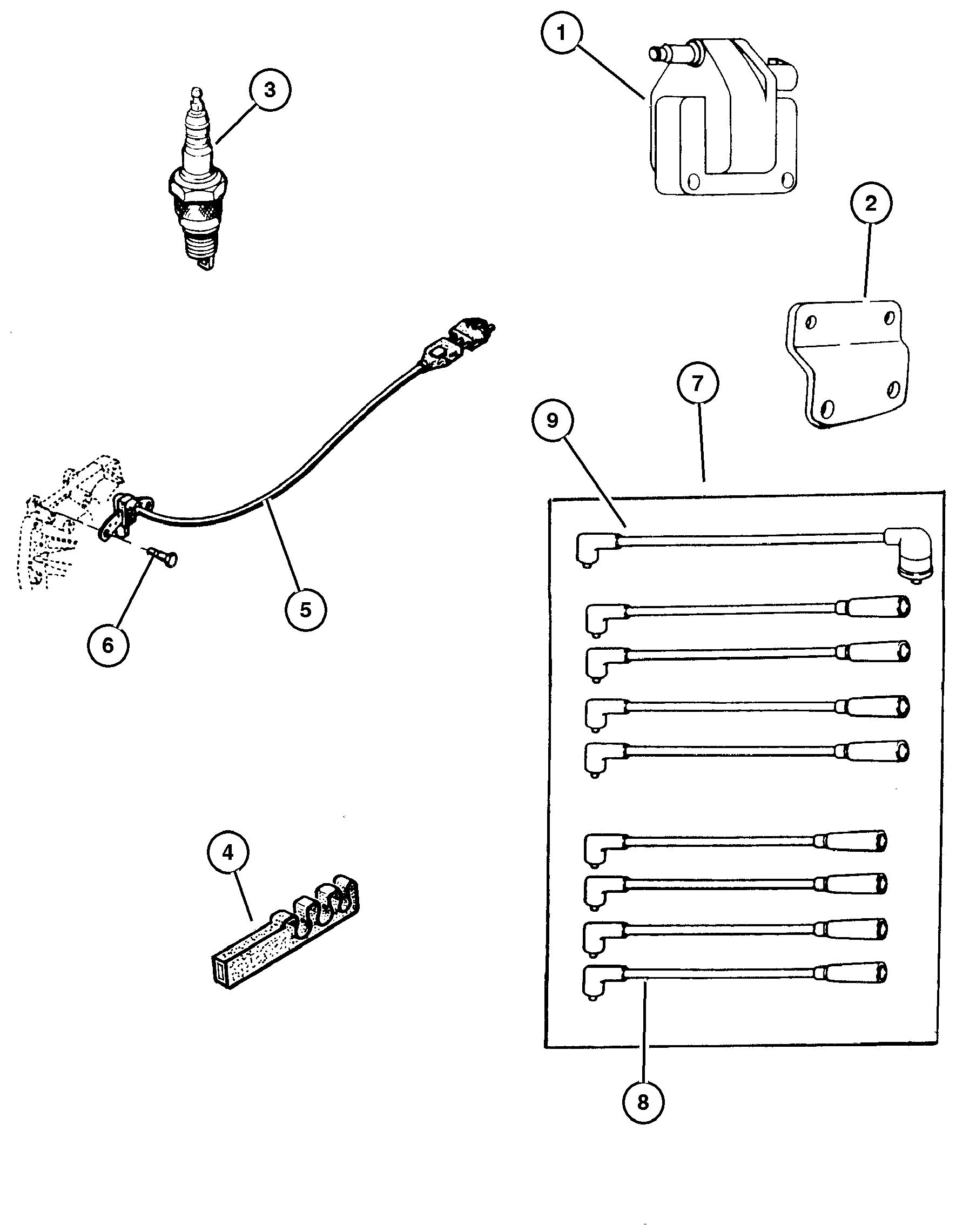 Exploded view: Spark Plugs, Cables and Coils 5.2 & 5.9