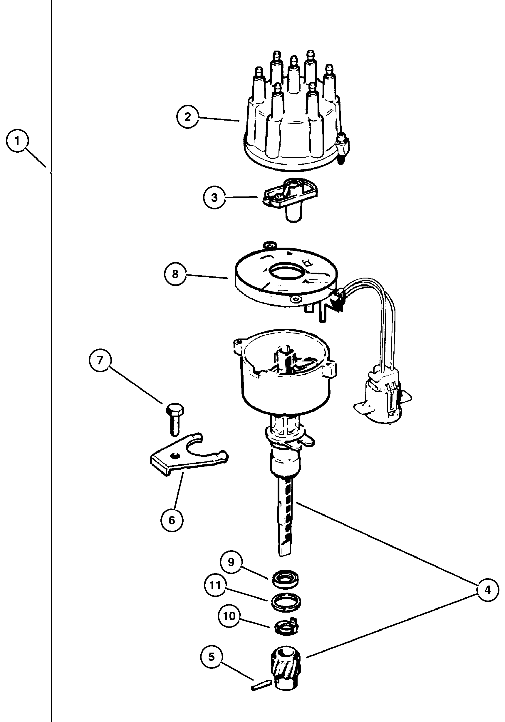 Exploded view: Distributor 4.0L Engine