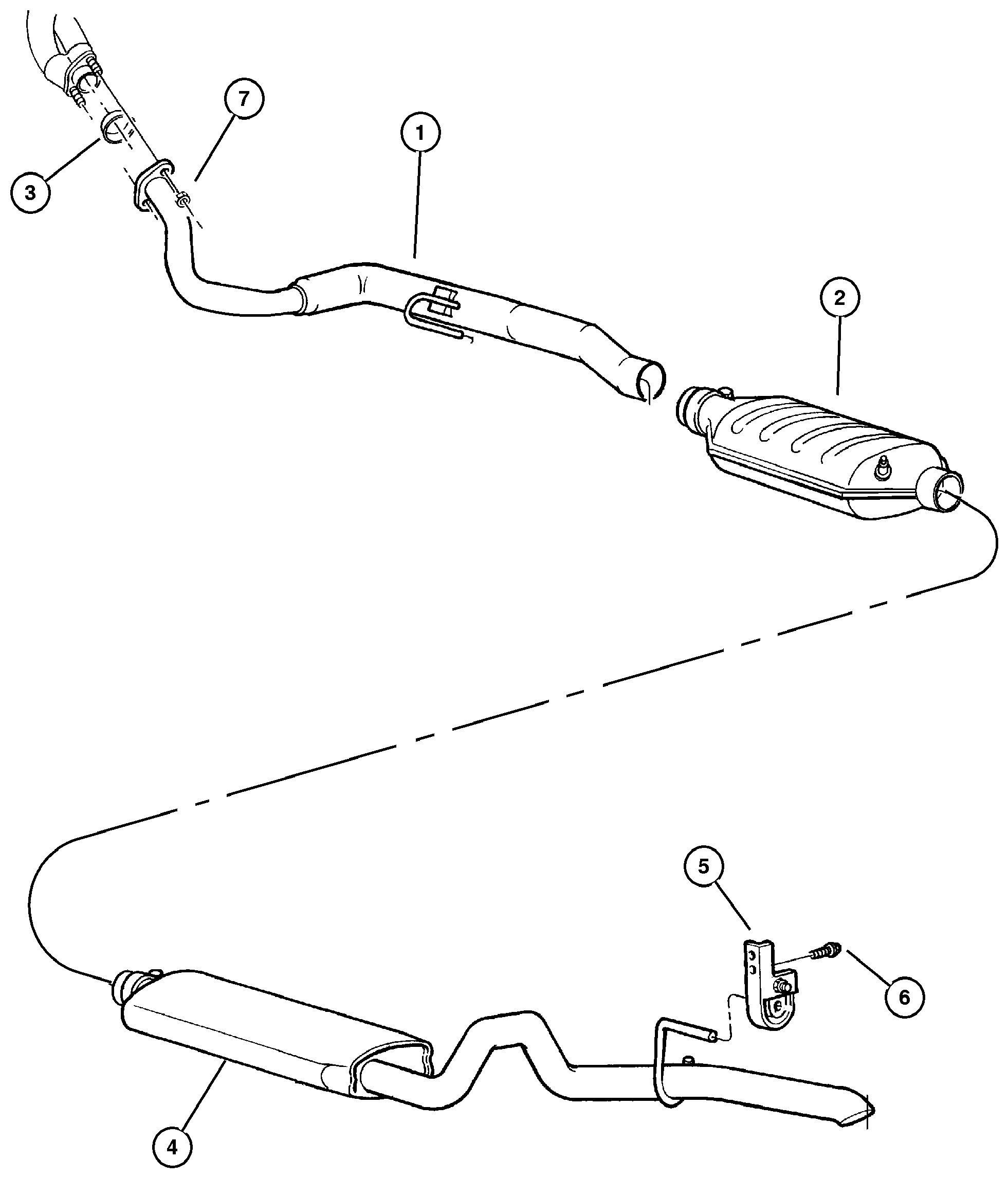 Exploded view: Exhaust System 4.0L (ERH) Engine