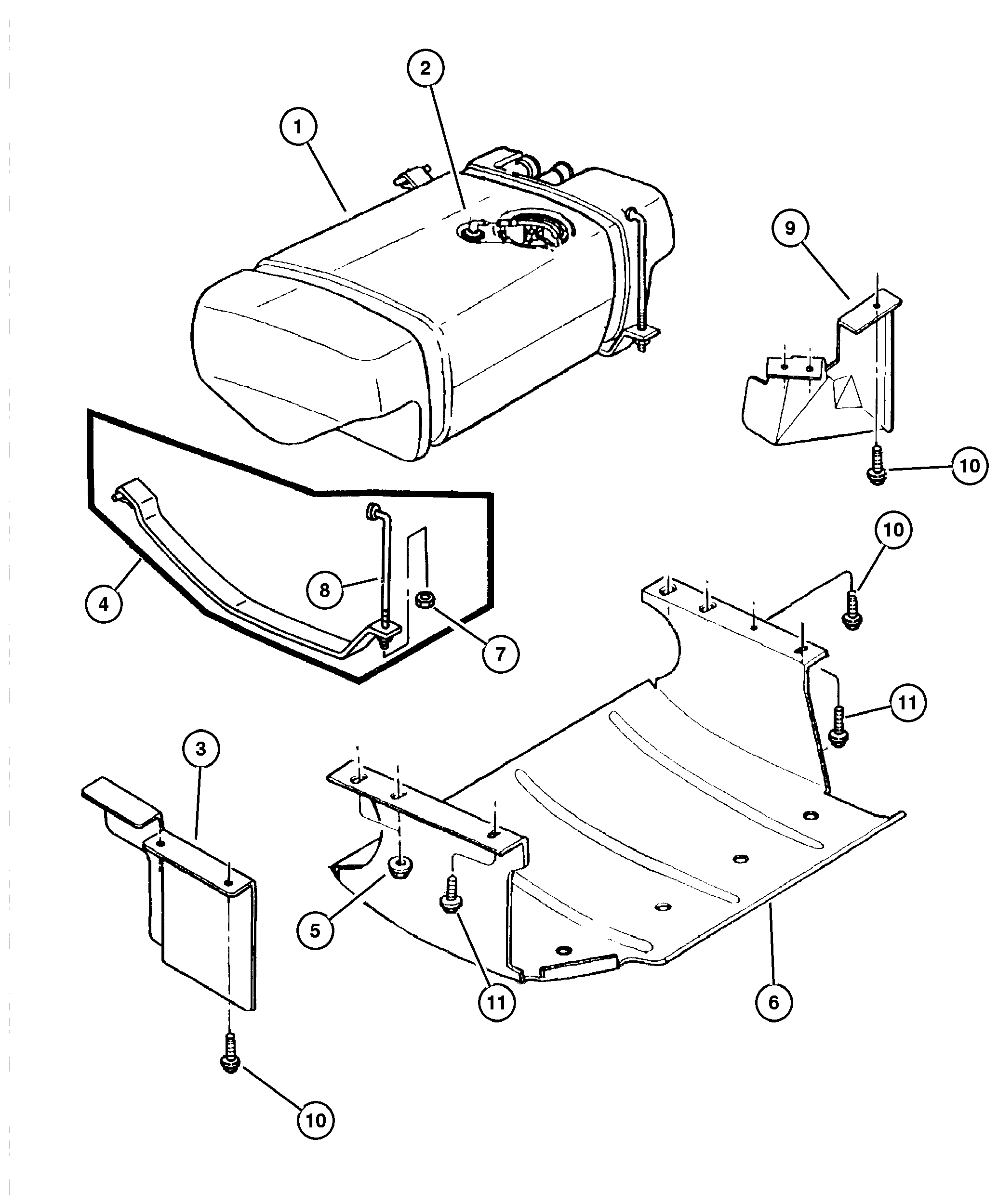 Exploded view: Fuel Tank 4.0L (ERH), 5.2L (ELF), 5.9L (EML) Engine